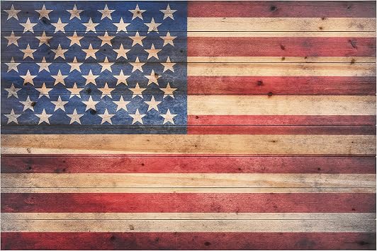 Empire Art Direct American Flag Digital Print on Solid Wood Wall Art, 30" x 45" x 1.5", Ready to Hang