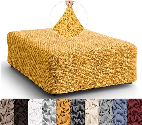PAULATO BY GA.I.CO. Funda otomana grande para taburete, funda de tela de poliéster suave, protector elástico de muebles de 1 pieza, colección