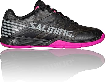 Salming Womens Viper 5 Indoor Court Sports Shoes, Black/Pink Jewel, 9.5