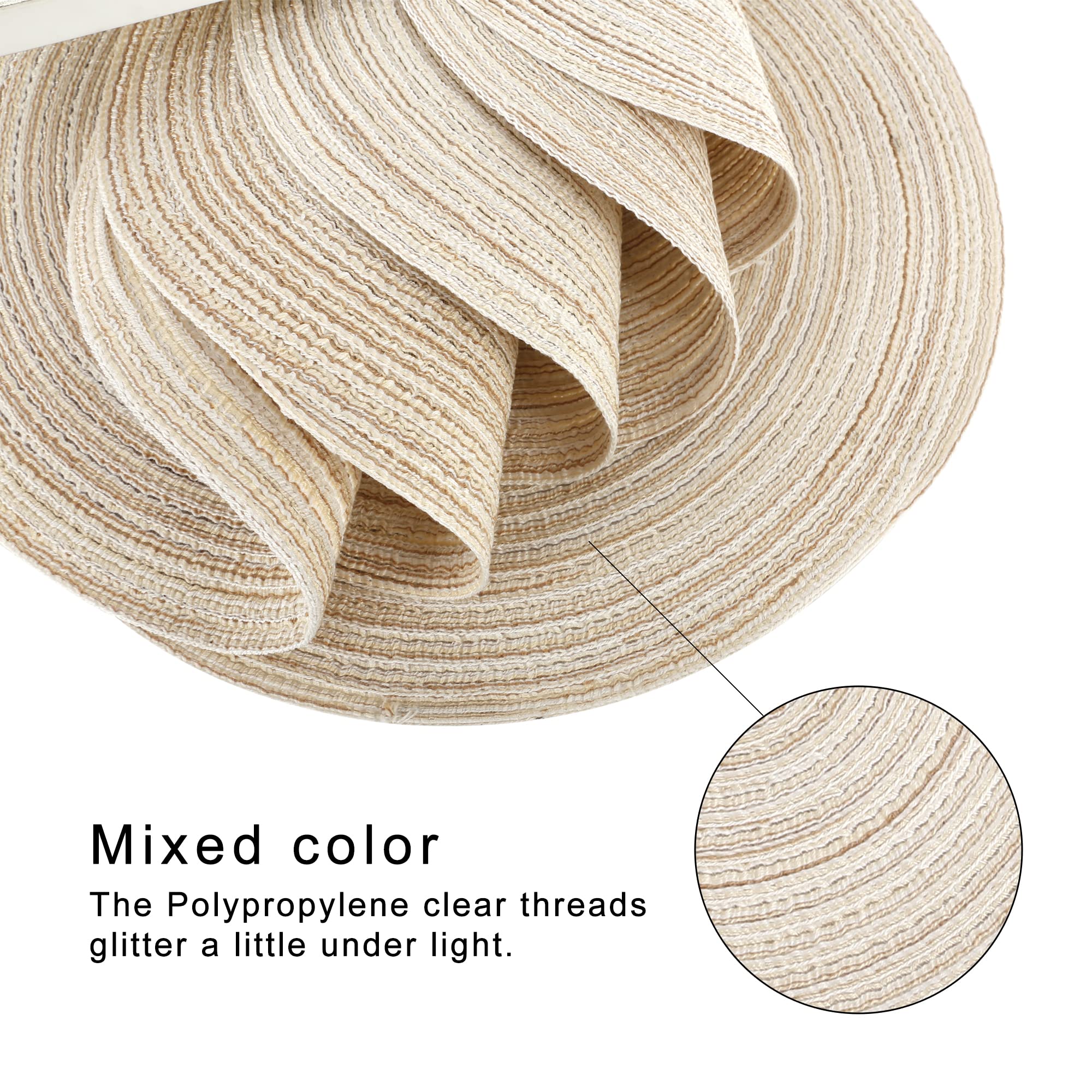 Tischset Rund Geflochten, Platzset Rund 6 stück, Baumwolle Tischsets Abwaschbar Hitzebeständige, 37 * 37 cm (Beige)