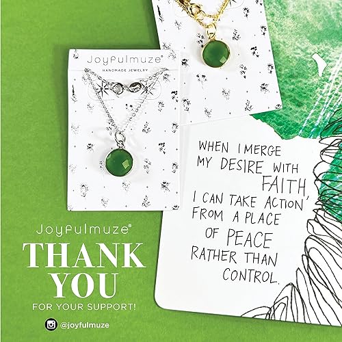 Miniatura 9 de Green Jade Necklace, Energy Healing Genuine Gemstone, Sterling Silver 925 18K Gold, Dainty Handmade Jewelry Gift for Women,18 inch long