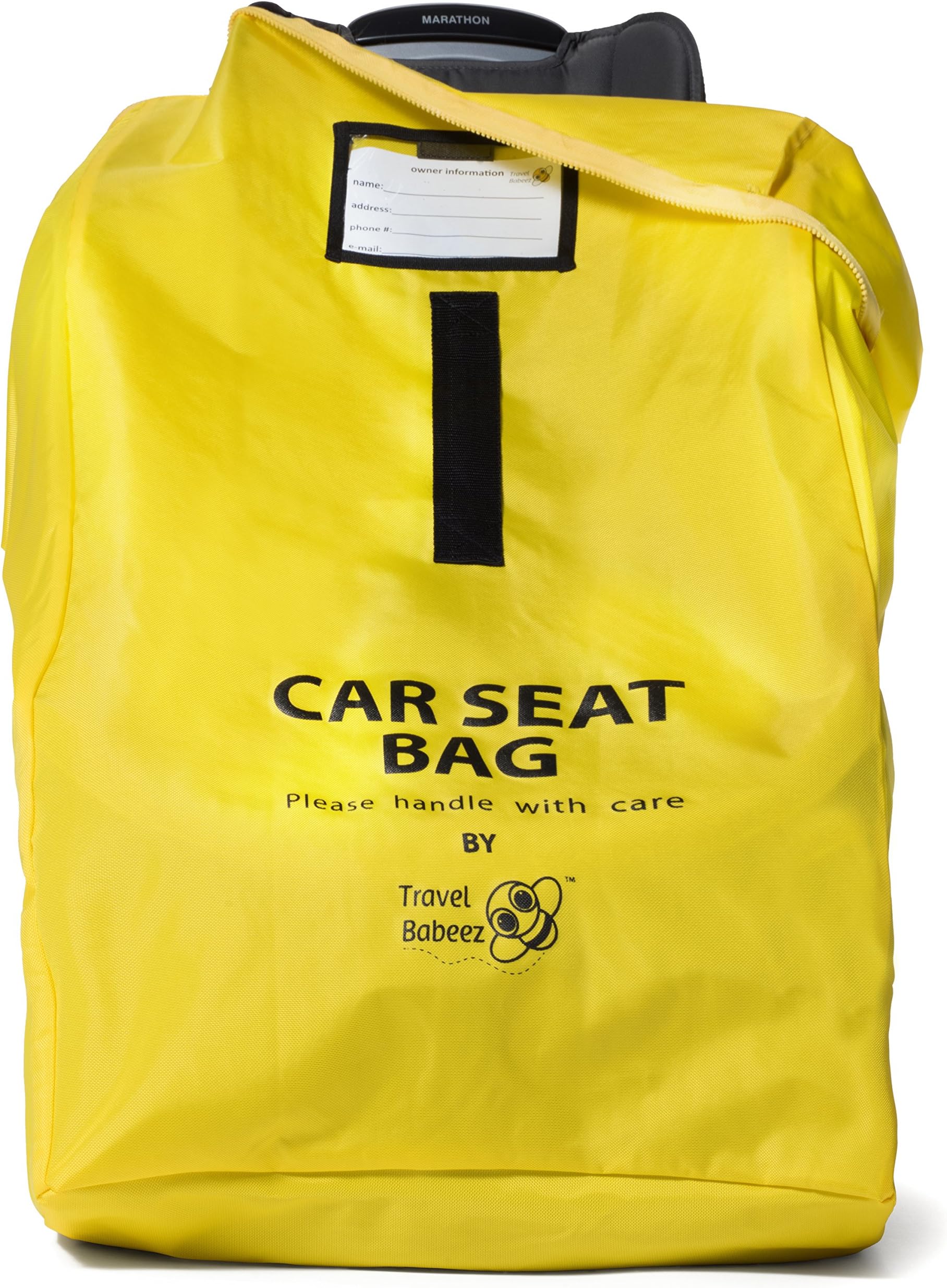 Durable Car Seat Travel Bag, Airport Gate Check Bag with Easy-to-Carry Backpack-Style Shoulder Straps & Zipper Closure | Ballistic Nylon