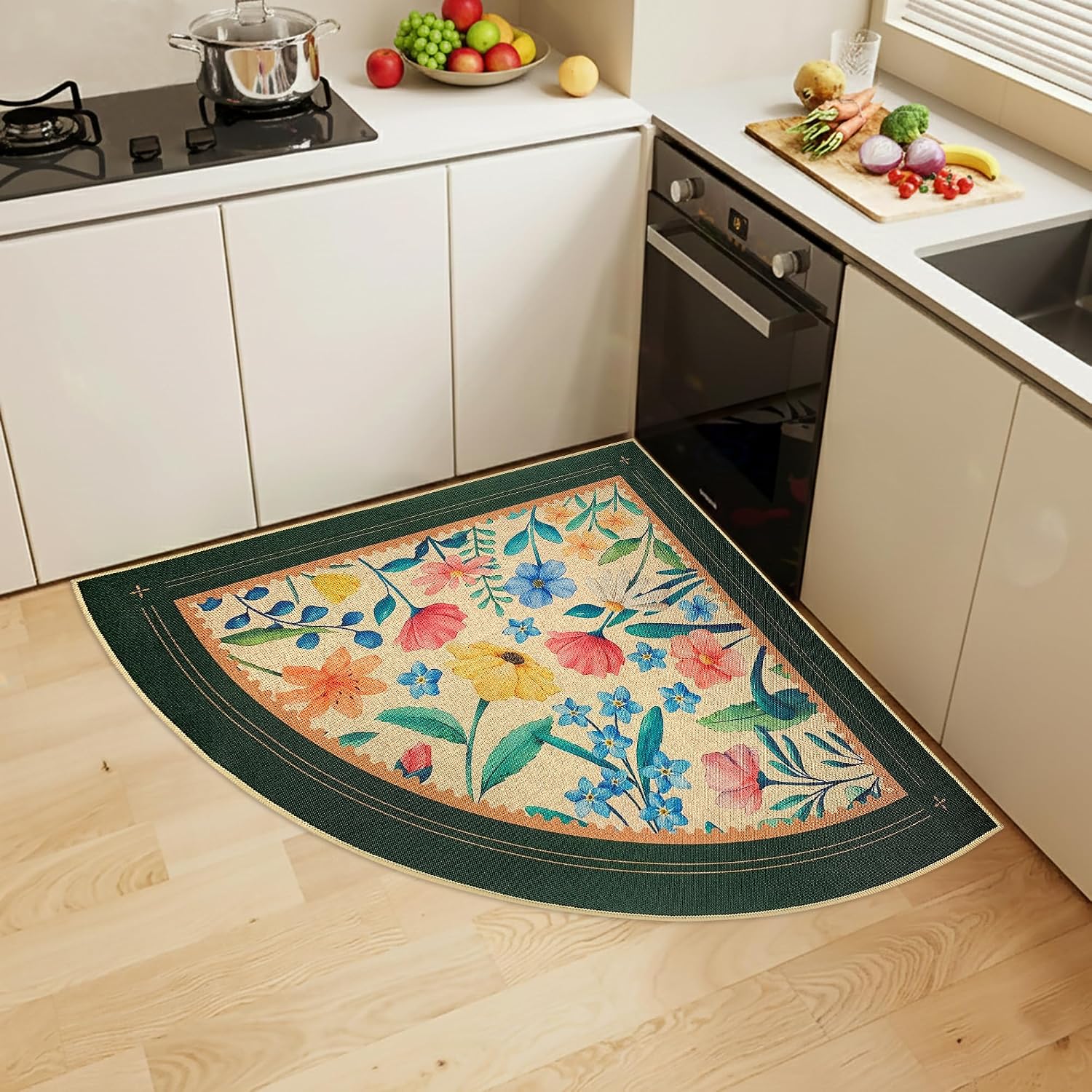 Amazon.com: yueyaer Triangle Kitchen Corner Rugs, Boho Non Slip Comfort ...
