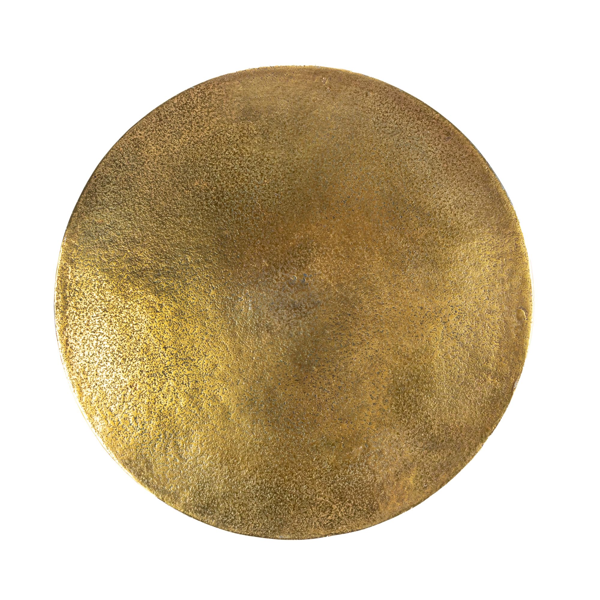 Round Nautical Accent Table with Anchor Base in Cast Iron, Gold Finish
