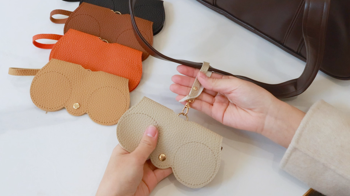 Plush Lined PU Leather Sunglasses Holder Organizer Pouch for Living Room Eyeglasses Holder | Plush Lined Sunglasses Holder,Table PU  main image 4