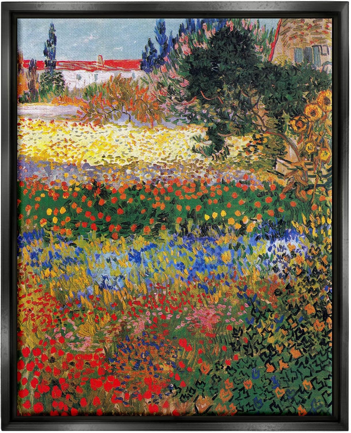 Stupell Industries Flower Garden Van Gogh Vivid Painting Floating Framed Wall Art, Design by one1000paintings