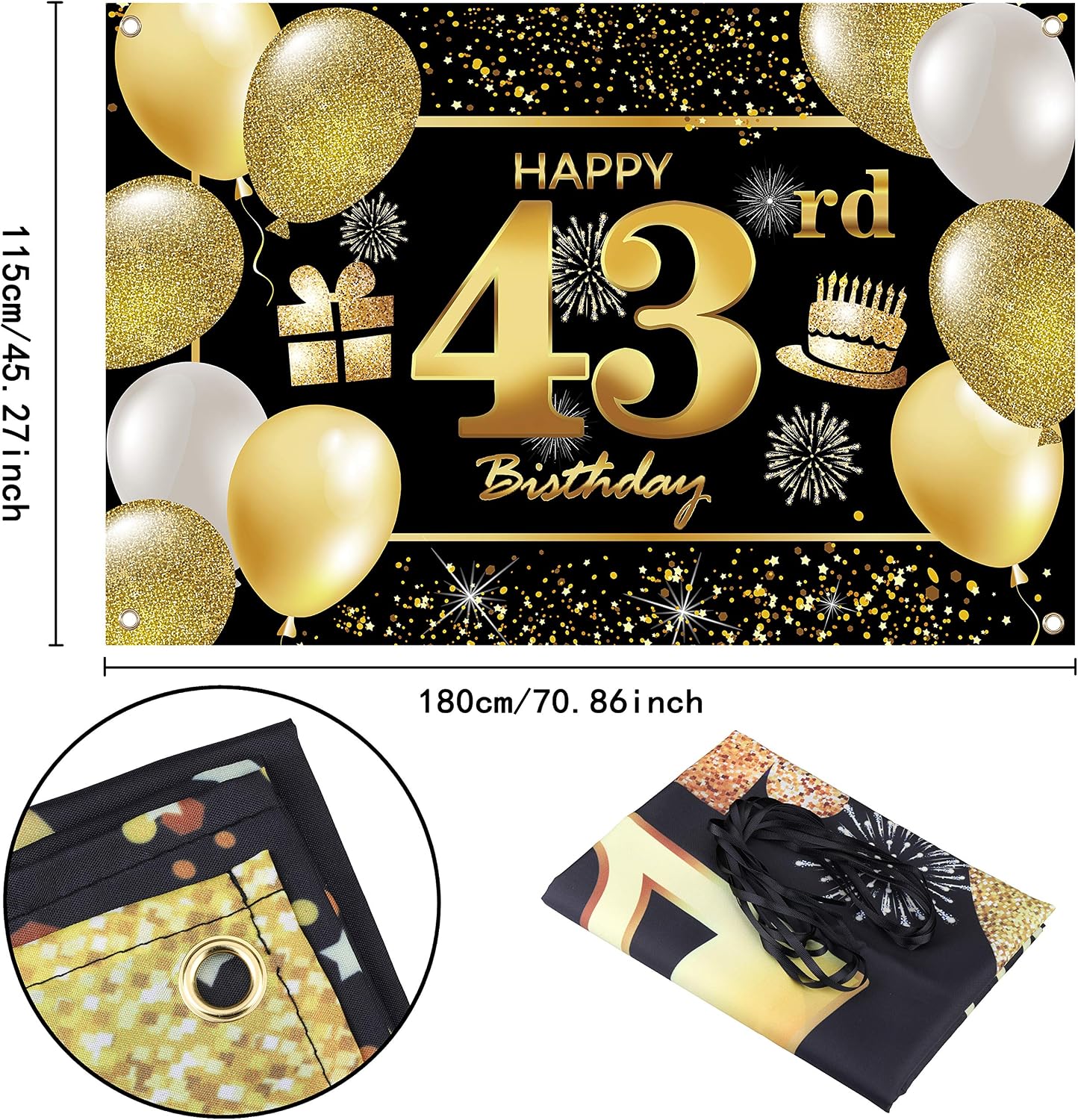 IMISI 43rd Birthday Banner & Decorations for Party - Image 3