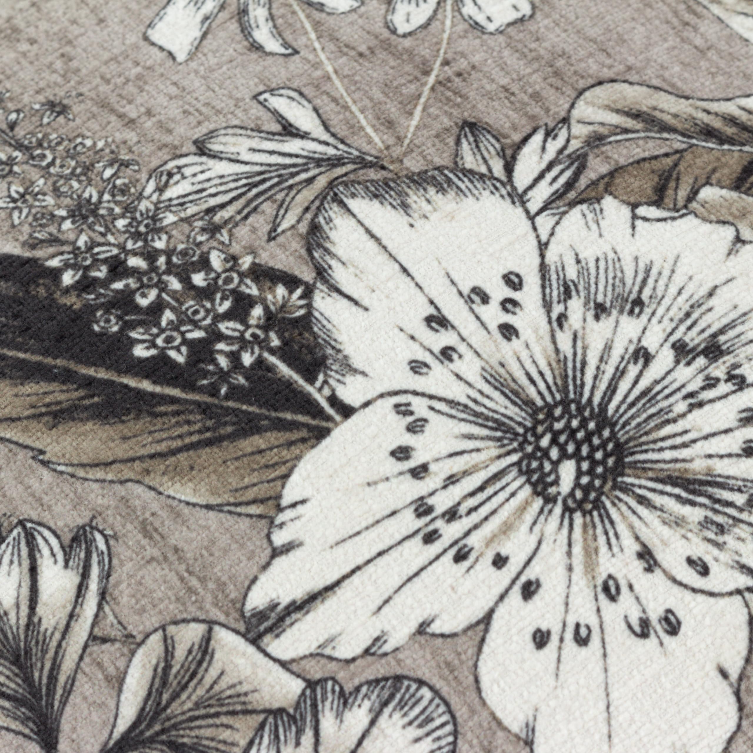 furn. Wylder Nature Harlington Botany Floral Piped Cushion Cover, Sepia, 50 x 50 cm (Pack of 1) - Image 4