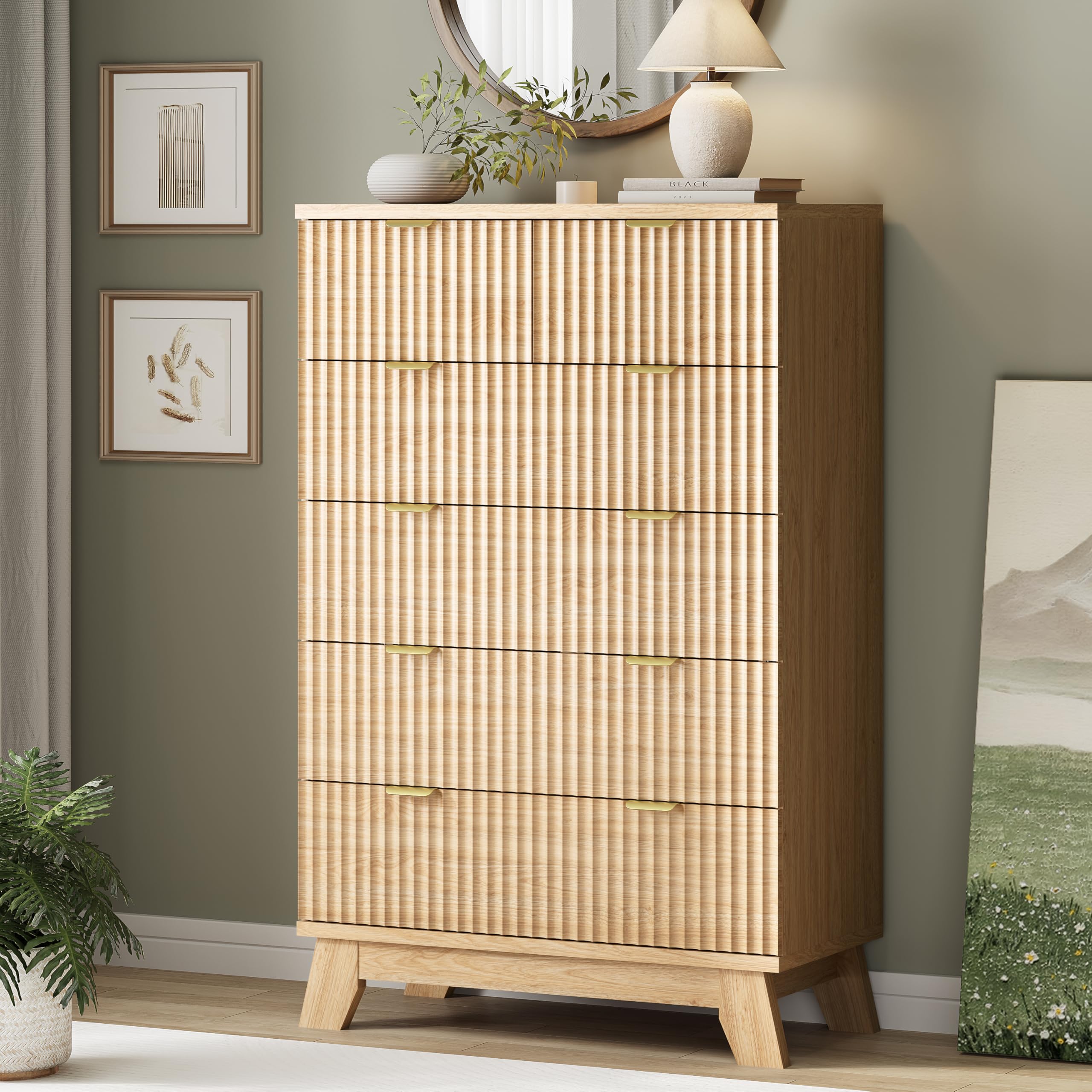 その他 Narrow Dresser Featuring Table Lighting YILQQPER Narrow Dresser, 6 Drawers, Reinforced Steel Frame