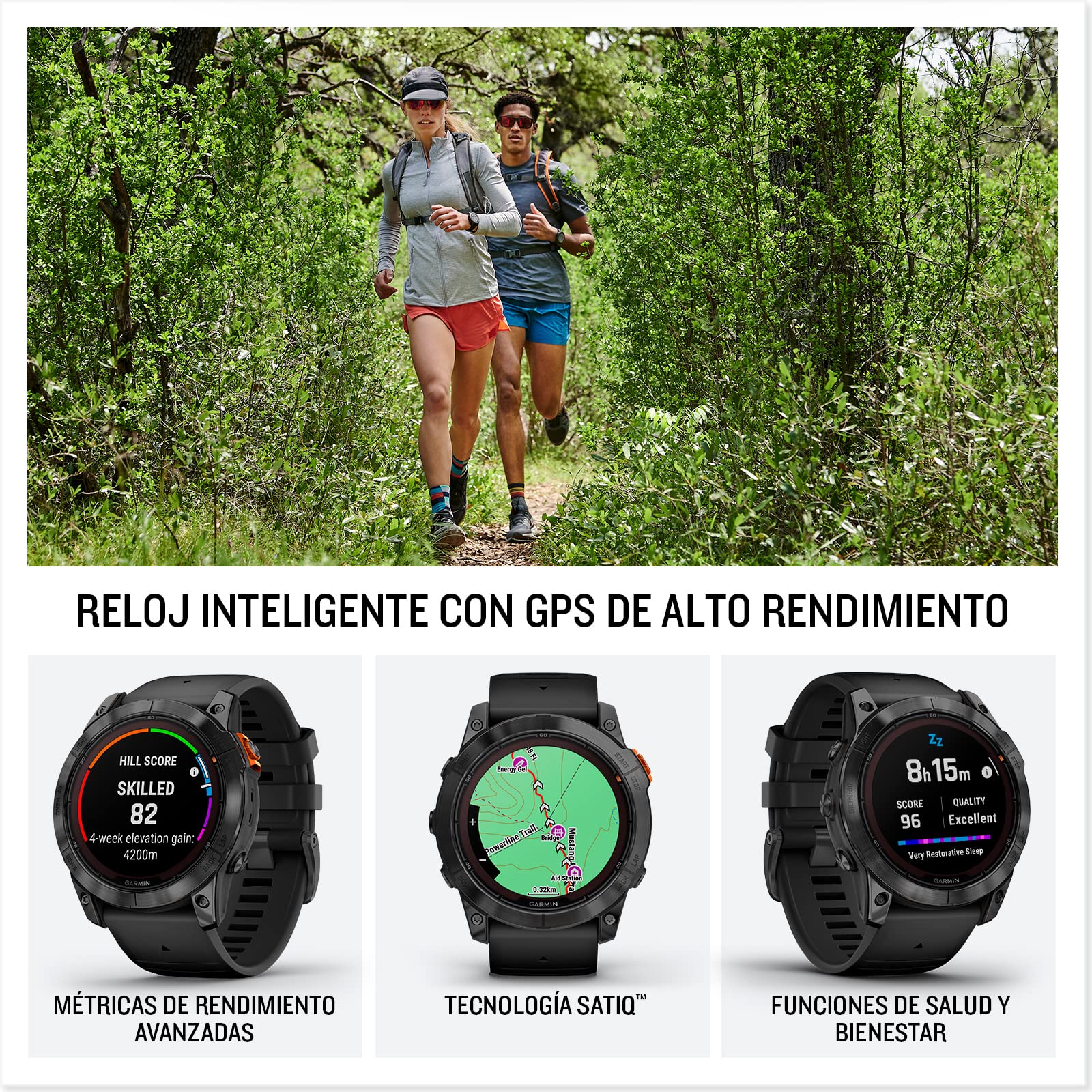 Garmin fēnix ​​7X Pro Solar, Reloj GPS Multideporte con Carga Solar, Pantalla táctil, Linterna LED, frecuencia cardíaca, mapas, música y 37 días de batería, Negro