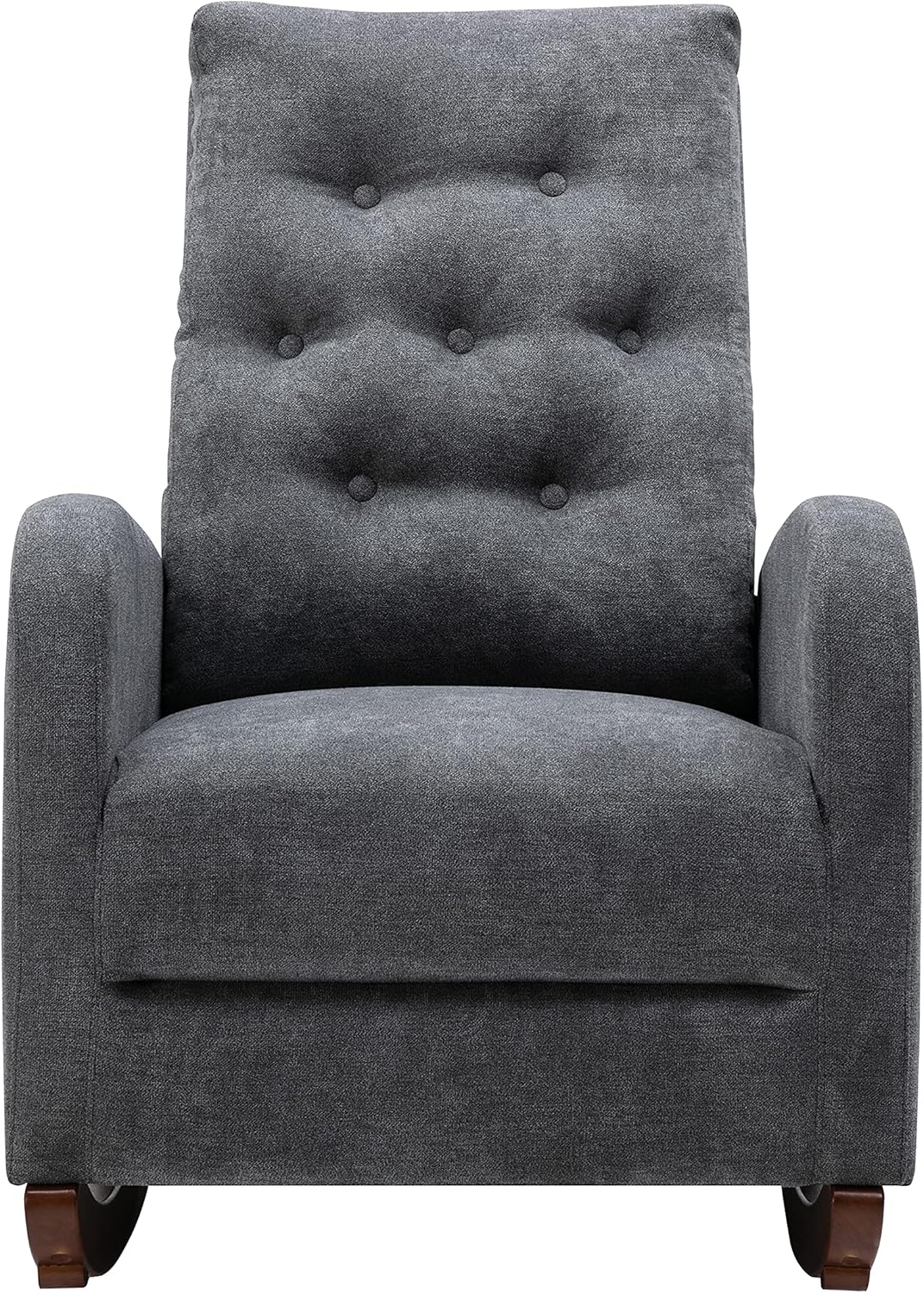 Baby Room High Back Rocking Chair Nursery Chair, Comfortable Rocker Fabric Padded Seat,Modern High Back Armchair