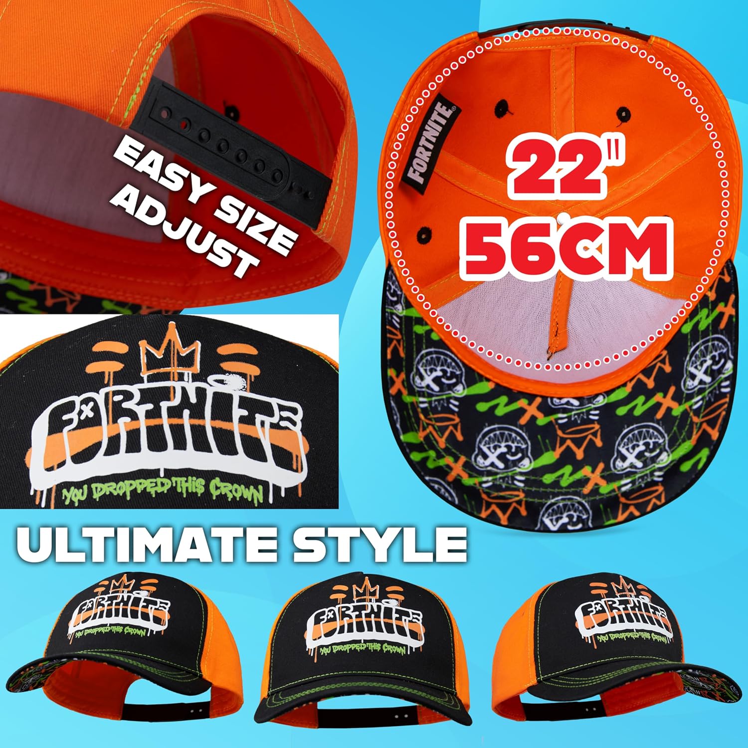Fortnite Baseball Cap for Kids Teenagers Sun Hat Gamer Stylish Lightweight Adjustable Holiday Essentials Gifts for Boys