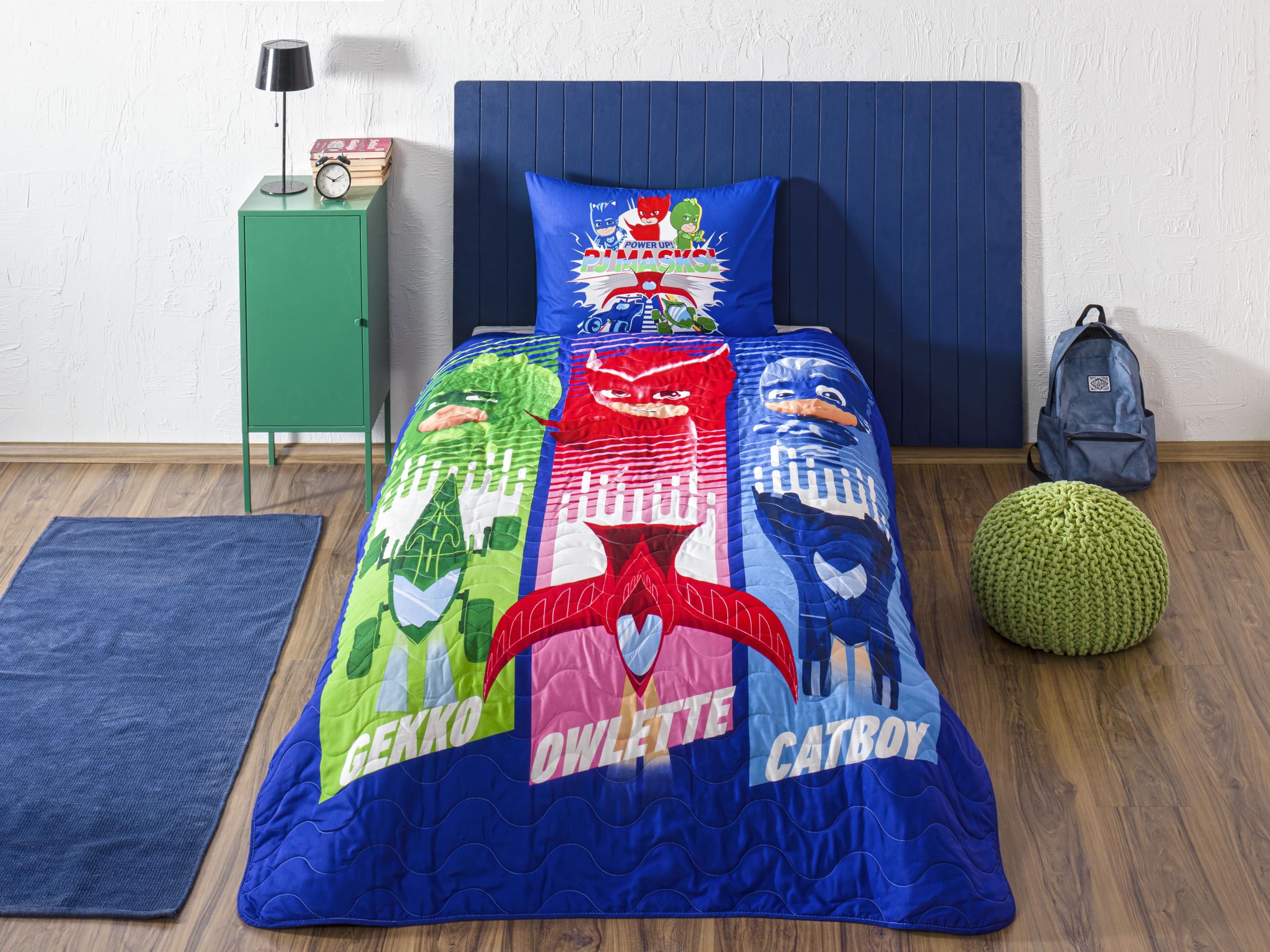 TAÇ PJ Masks Power Up Standart Pamuk-Polyester Nevresim Takımı, Çok Renkli, Tek Kişilik