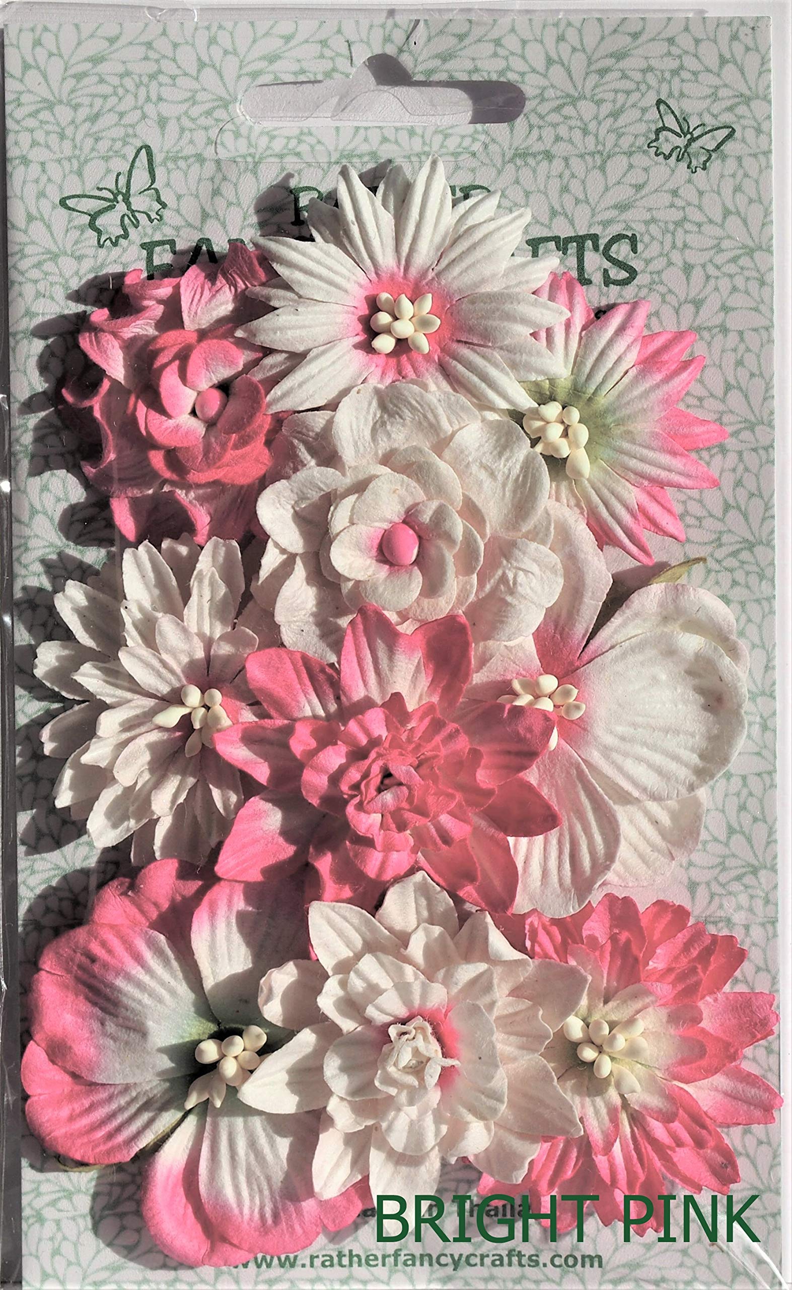 Rather Fancy Crafts Pink Mulberry Paper Cornflowers (Bright 1 Count, Elegant Floral, Artificial Paper Flowers)