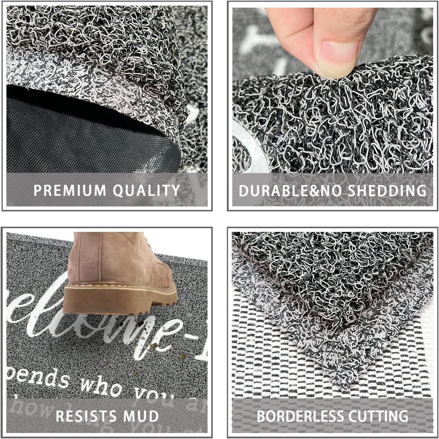 JJUUYOU Large Welcome Mats Front Door Mat Outdoor Entryway with Anti Slip Rubber Back Funny Indoor Welcome-ish Depends Who You are and How Long You Stay Garage Floor Entrance Decor…