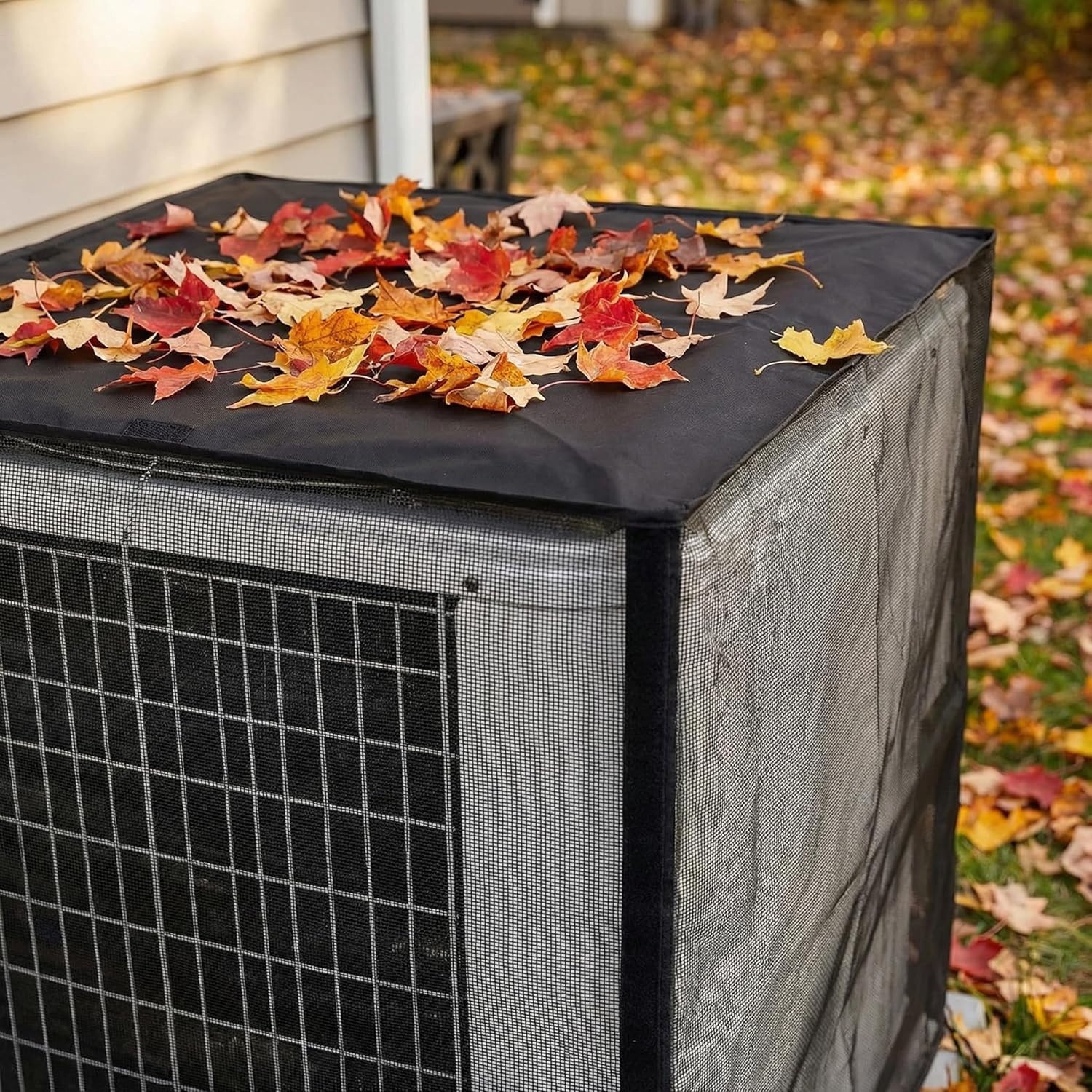 Air Conditioner Covers for Outside / AC Cover 32"x32"x36" - All-Weather Breathable Outdoor AC Unit Protector with Detachable Waterproof Top, Full Mesh Design Against Leaves & Debris