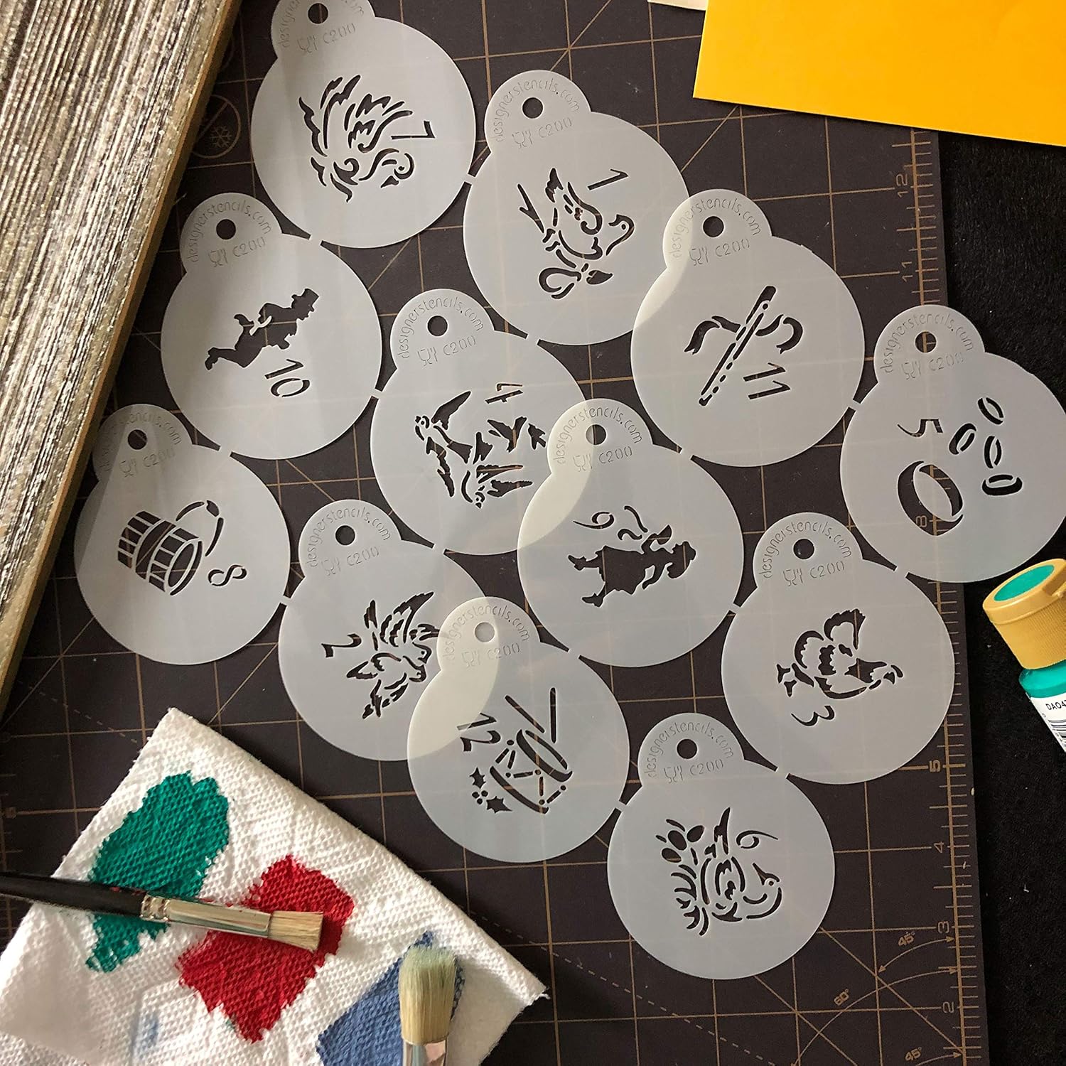 Designer Stencils Twelve Days of Christmas Cookie/Candy Stencils (