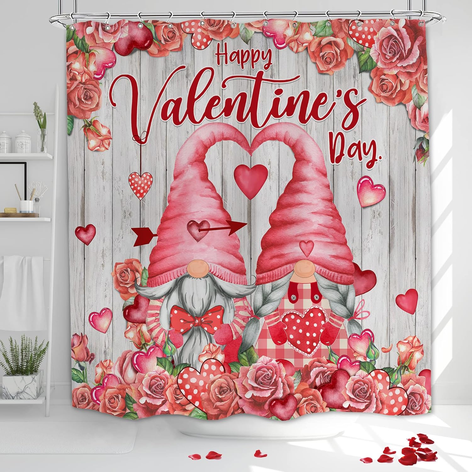 Unibyby Valentines Day Shower Curtain, Valentines Shower