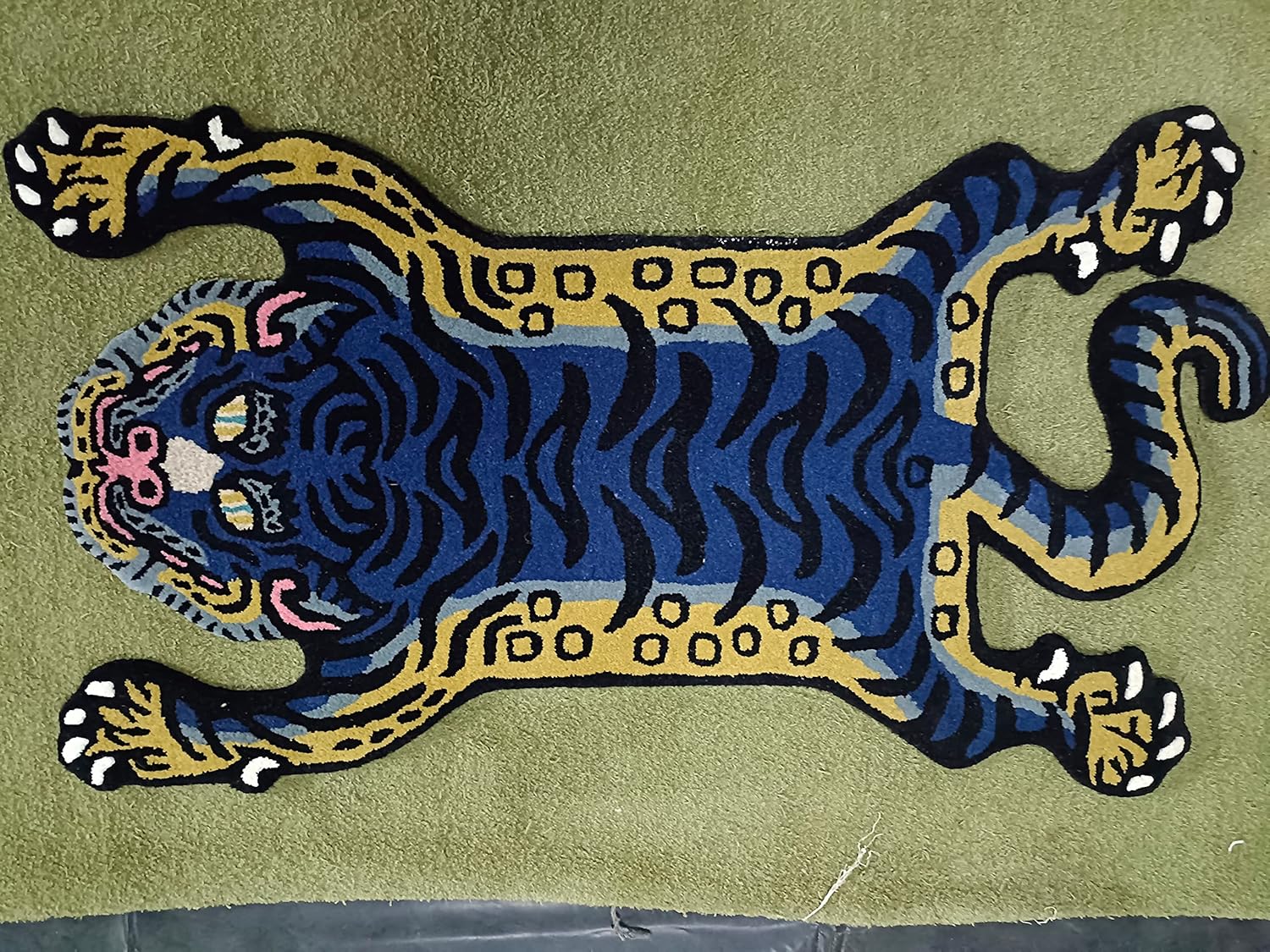 Tibetan Tiger Kid Rugs 3x5 100% Woolen Handmade Tufted for Kid Room Bedroom Living Room Doormat by Modern Carpet