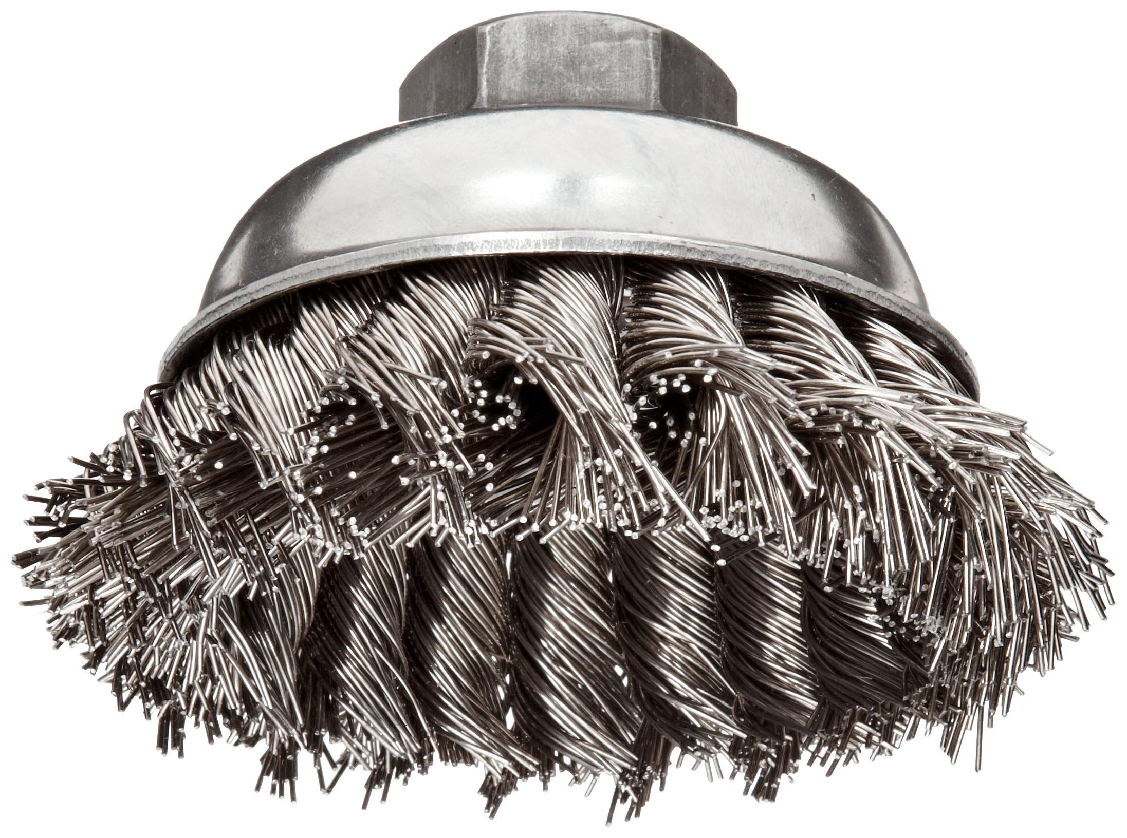 Weiler 13163 Single Row Heavy-Duty Knot Cup Brush, 3-1/2 In Dia, 5/8-11