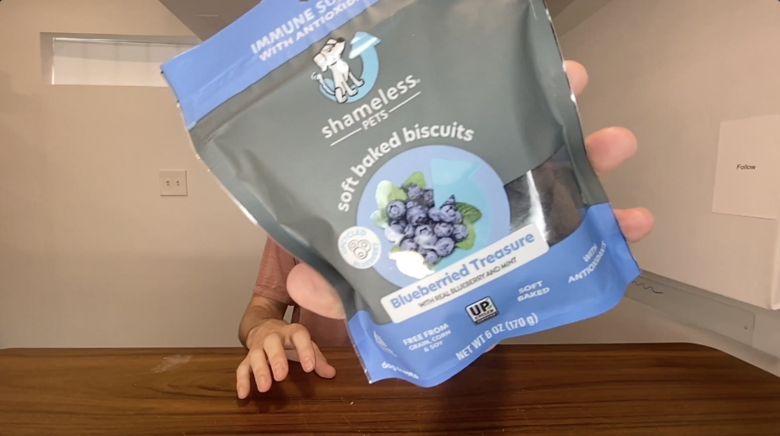 DOG TASTE TEST Shameless Pets Blueberry Soft-Baked Dog Treat