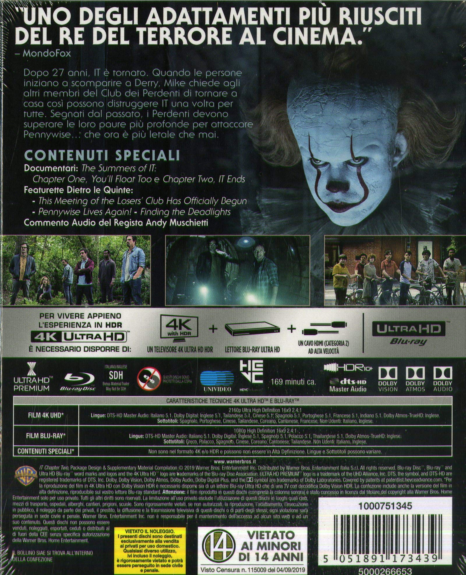 It Capitolo Due 4K Ultra-HD+Blu-Ray