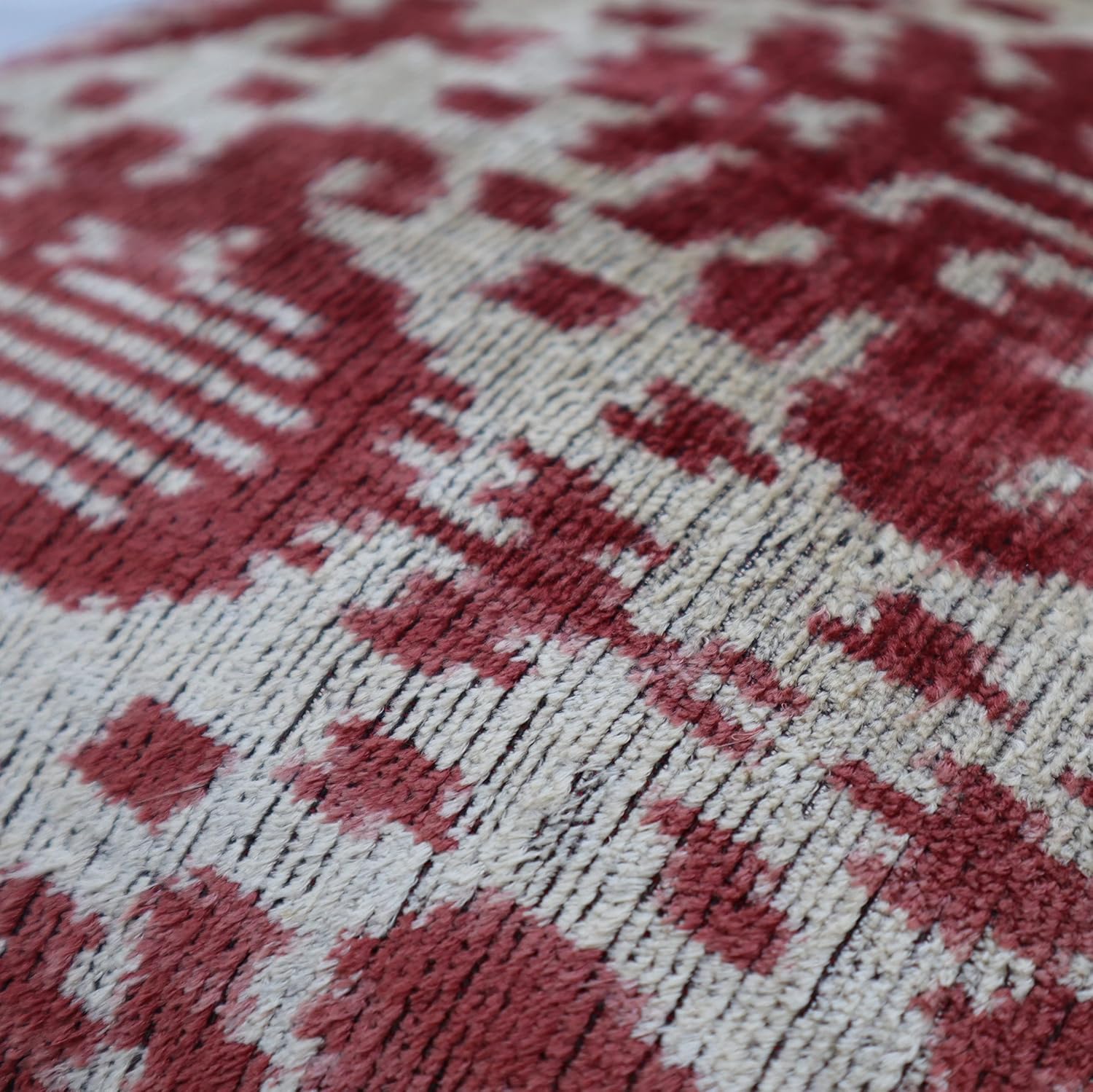 CANVELLO-Exquisite Down Pillow/Throw Cushion: Feather Pillows Elegance & Art | Iconic Throw Pillows with Ikat Design | Soft Velvet Silk (18" x 18”)