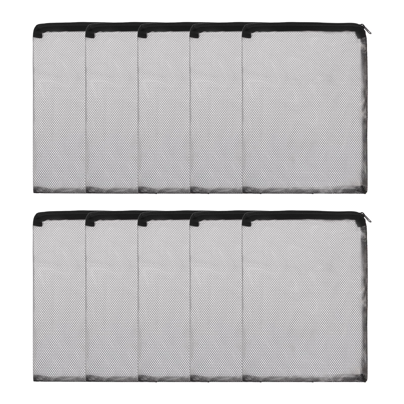 sourcing map Aquarium Filter Media Bags, Fish Tank Fine Mesh Bag with Zipper Reusable Versatile 14 x 10 Inch, (Black, 10Pcs), Intended for Fish Tank/Aquarium/Pond/Activated Carbon/Ceramic Rings