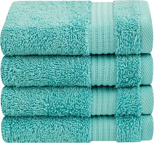 Vista 350 de Cotton Paradise 100% Cotton Turkish Washcloth Set for Bathroom, 4 Piece Soft Absorbent Small Hand Face Towels Wash Rags, Lilac