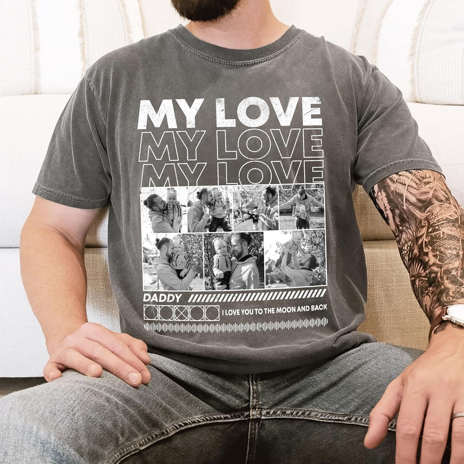 H-DEWALL Custom T Shirts 90s Vintage Design Your Own Photo Bootleg Rap Tee Gifts for Boyfriend Birthday Shirts for Men - Image 7