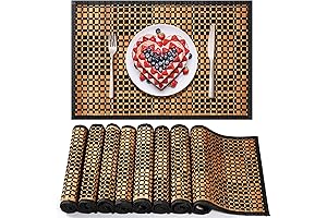 Hushee Bamboo Dining Table Mats Set of 8: Protect Your Table and...