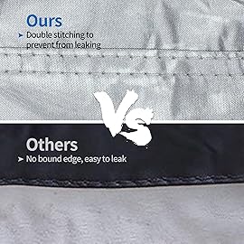 iCOVER Trailerable Boat Cover with Support Pole- 14\'-16\' Heavy Duty Waterproof Tarp Covers, Fits V-Hull, Fish&Ski, Pro-Style, Fishing, Runabout, Bass Boats, up to 14ft-16ft Long and 68 Wide