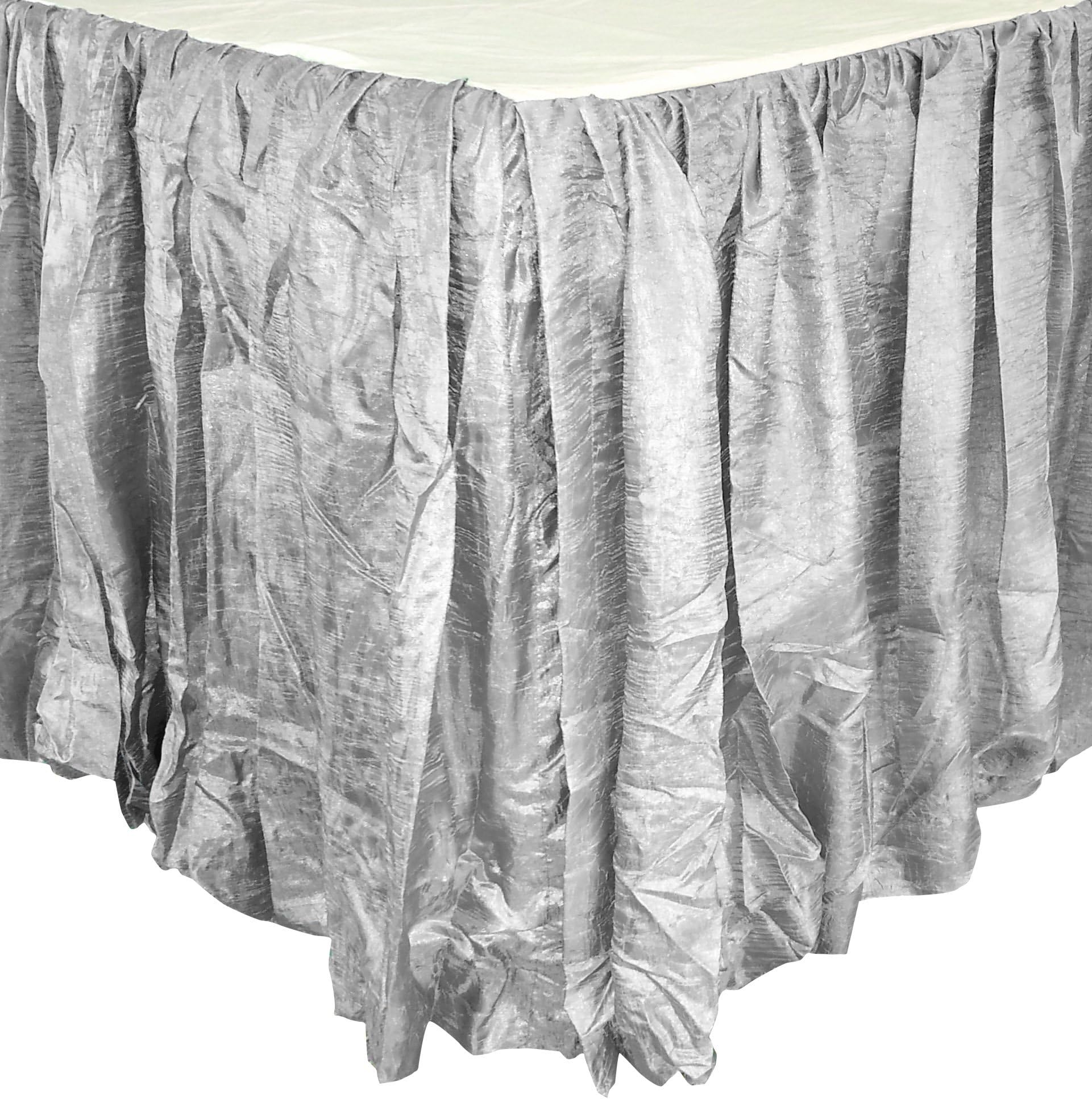 Edie Silkanza Balloon Decorative Bed Skirt, King 78W x 80L x 21" Drop, Grey