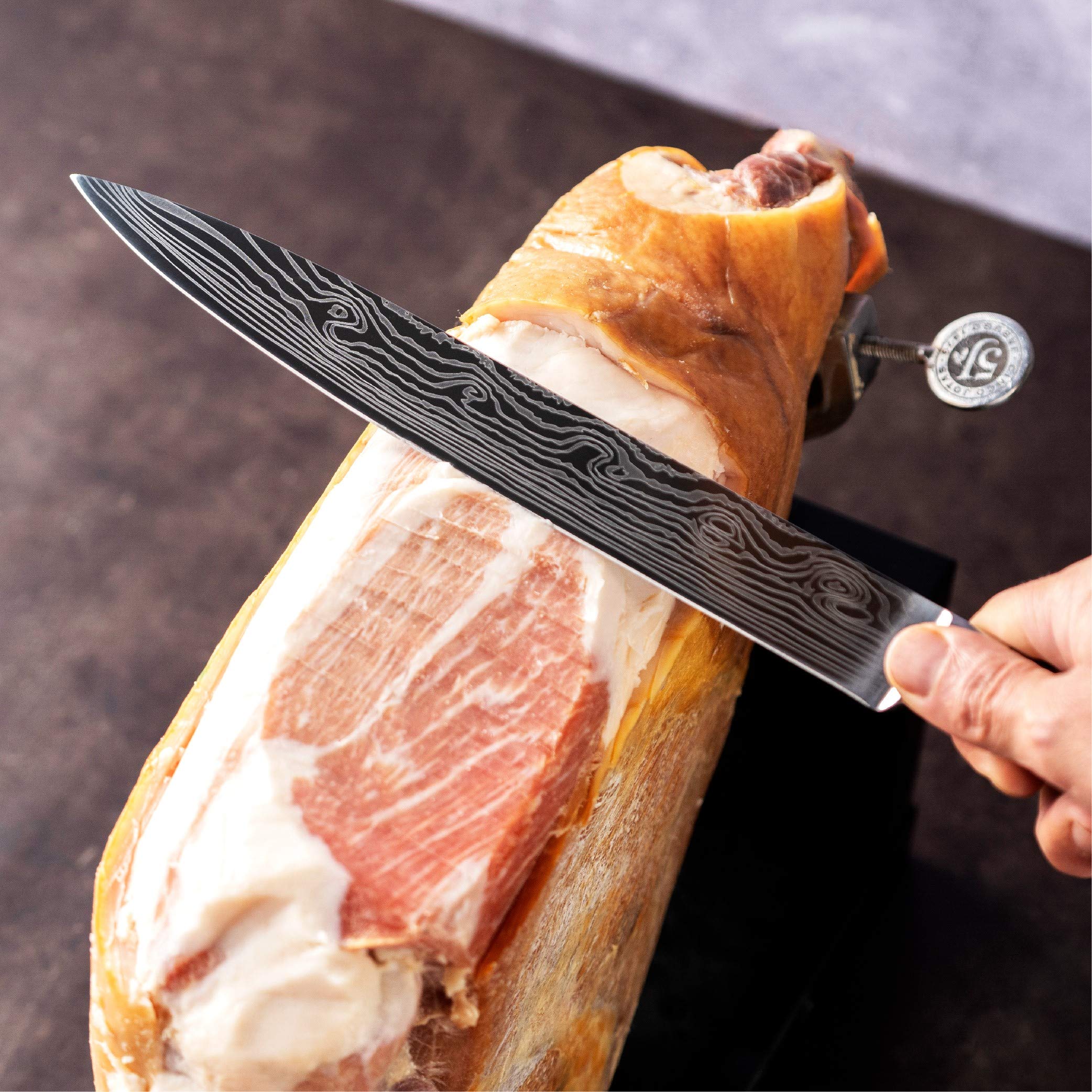 GRANDTIES Damascus Style Slicing Carving Knife with Gift Box, 10 Inch — Amazon image 7