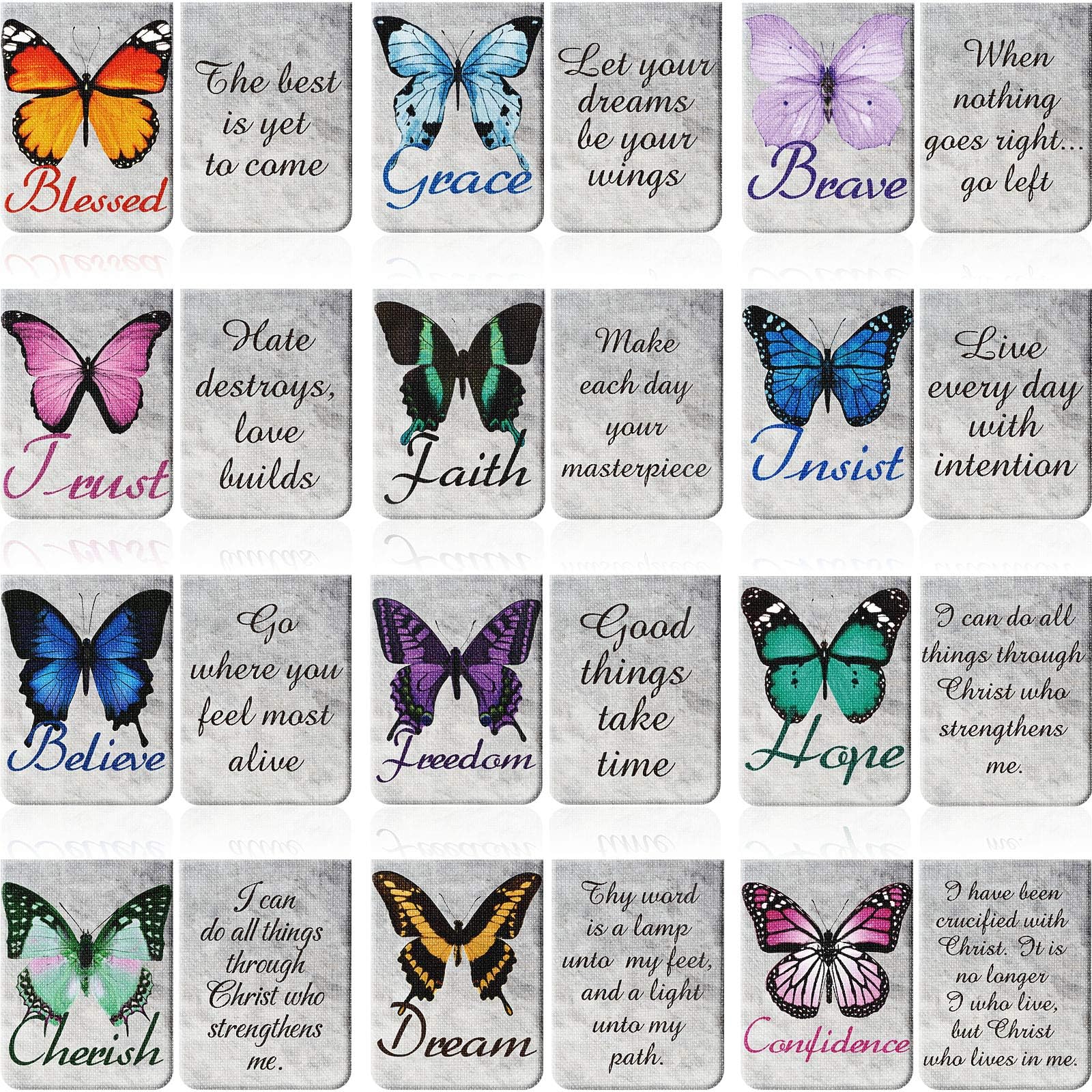 Zonon 12 Pcs Butterfly Bookmarks for Women Bible