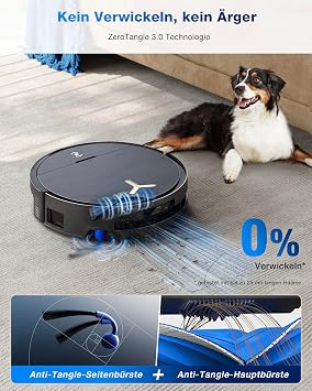 ECOVACS DEEBOT X9 PRO Omni Robot Vacuum Cleaner with Mop Function 16600 Pa OZMO Roller ZeroTangle 3.0 TruEdge 2.0 Hot Water Mop Wash Hot Air Drying All-in-One Omni Station YIKO-GPT Black