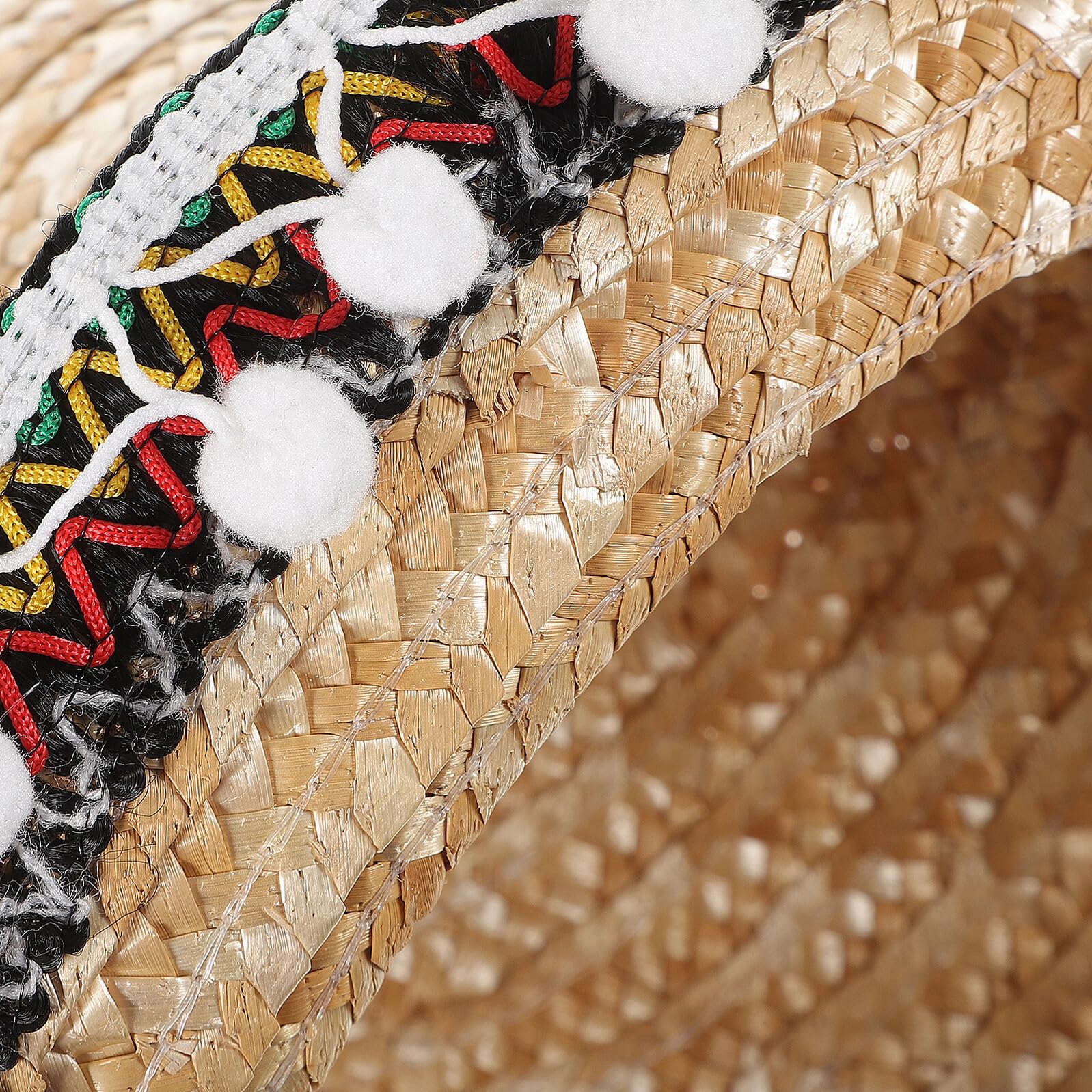 UKCOCO Sombreros de Fiesta Mexicanos para Adultos 2 Piezas Sombreros de Paja de 30 CM Borde Accesorios Decorativos para Celebraciones Fiestas Temáticas y Disfraces