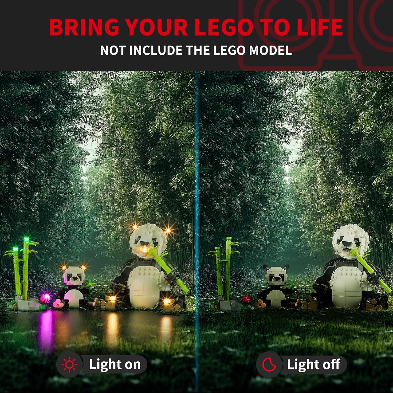 BRIKSMAX 2.0 Light Kit for Lego Wild Animals Panda Family -Innovative Led Lighting Compatible with Lego Creator 31165 - Not Included Lego Set