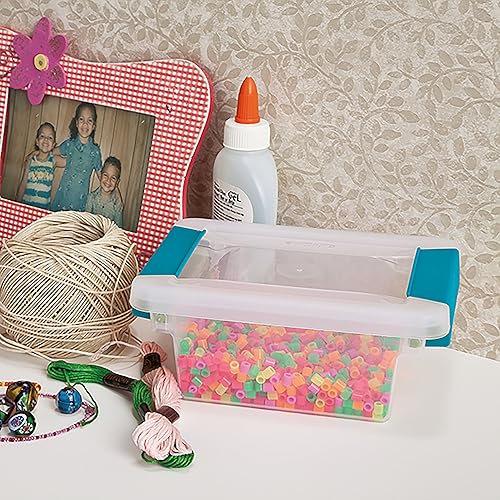 Miniatura 4 de STERILITE Mini caja de clip con base transparente y tapa con cierres azules para acuario