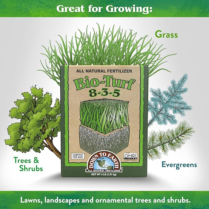 Down To Earth Bio-Turf Fertilizante Orgánico 8-3-5 25 Lb miniatura 4