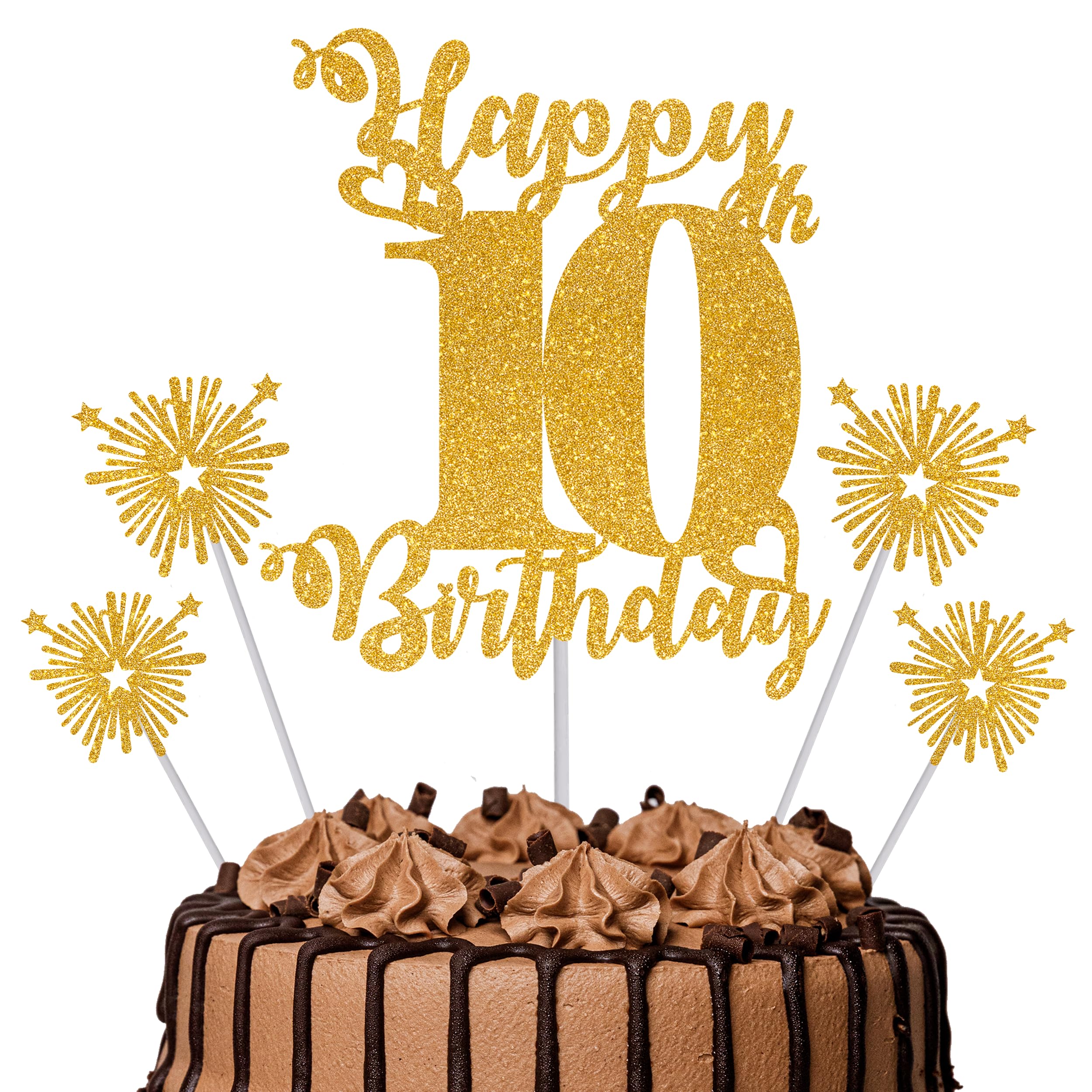 Gold Glitter 96th Birthday Cake Topper Set – 5 Piece Premium Glitter Birthday Decoration & Party Supplies for Men, Women & Kids – 96th Birthday — view 72