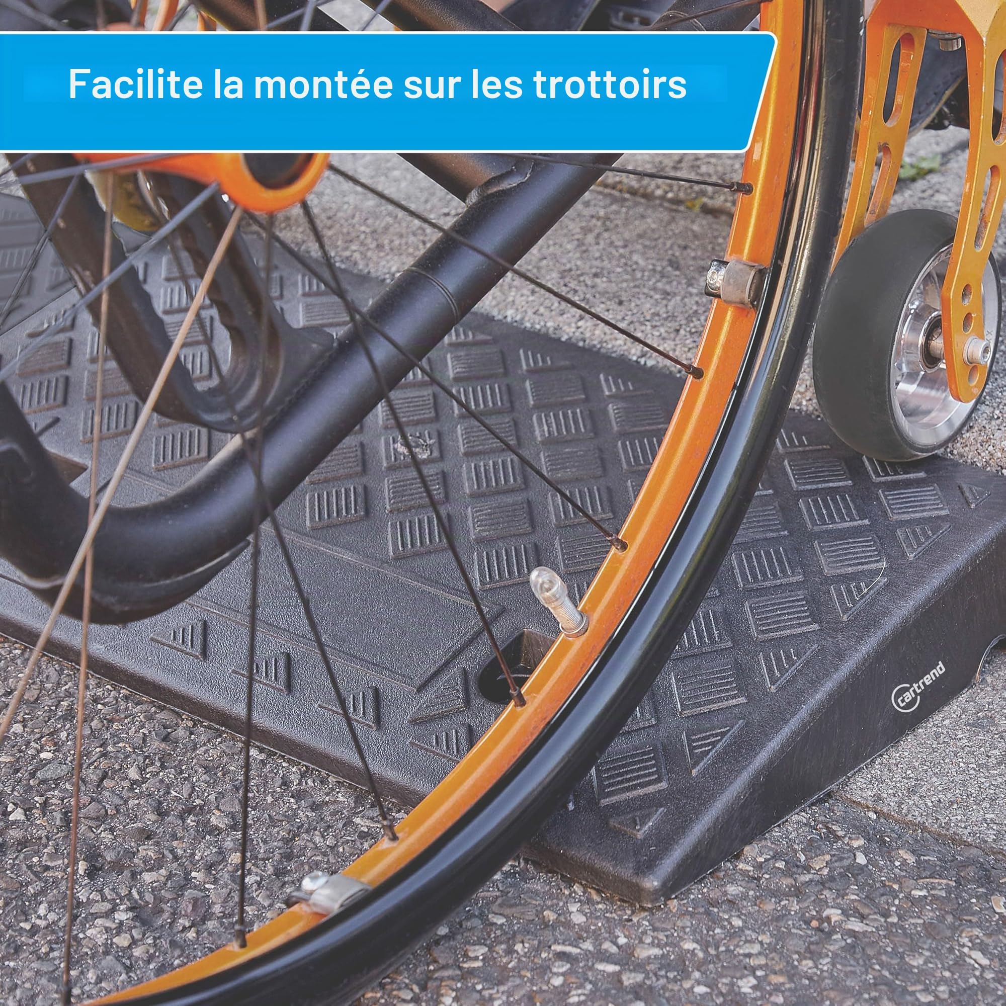 Cartrend 10646 Jeu de 2 Rampes en Plastique pour Voiture, Moto, Fauteuil Roulant, Marcheur, Noir