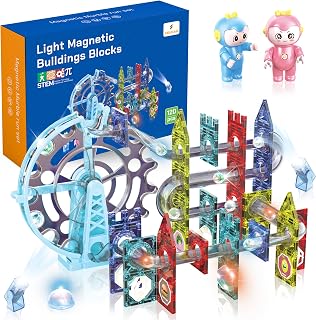 Magnetische Bausteine mit Murmelbahn, 120 Teile