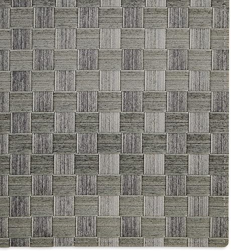 Miniatura 2 de DII Colección de mesa de PVC, diseño decorativo de tejido de cesta, juego de manteles individuales, 11.9x17.4, gris