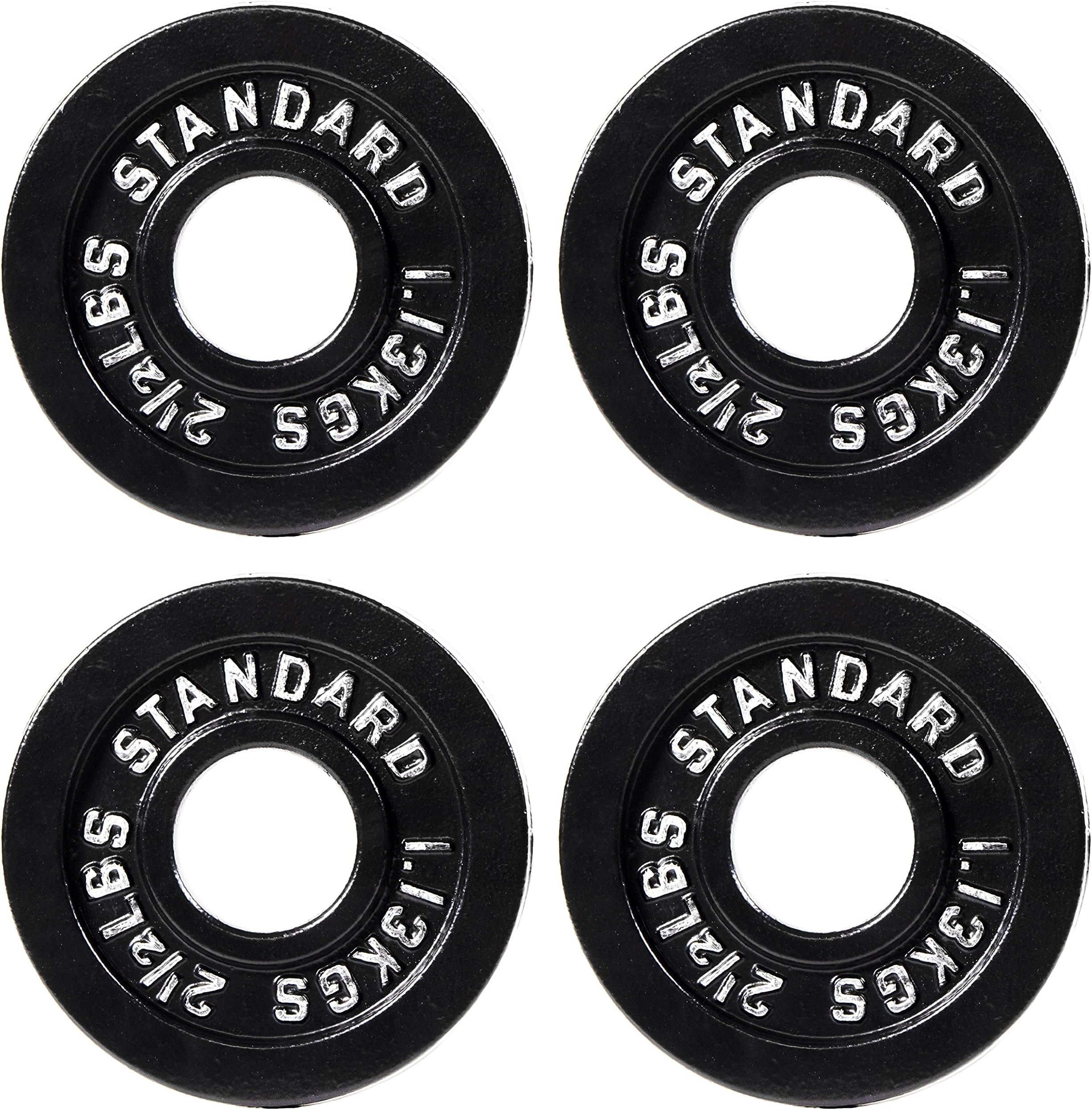 Fitvids Cast Iron Plate Weight Plate for Strength Training and Weightlifting, 2-Inch Center (Olympic), 2.5LB (Set of 4)
