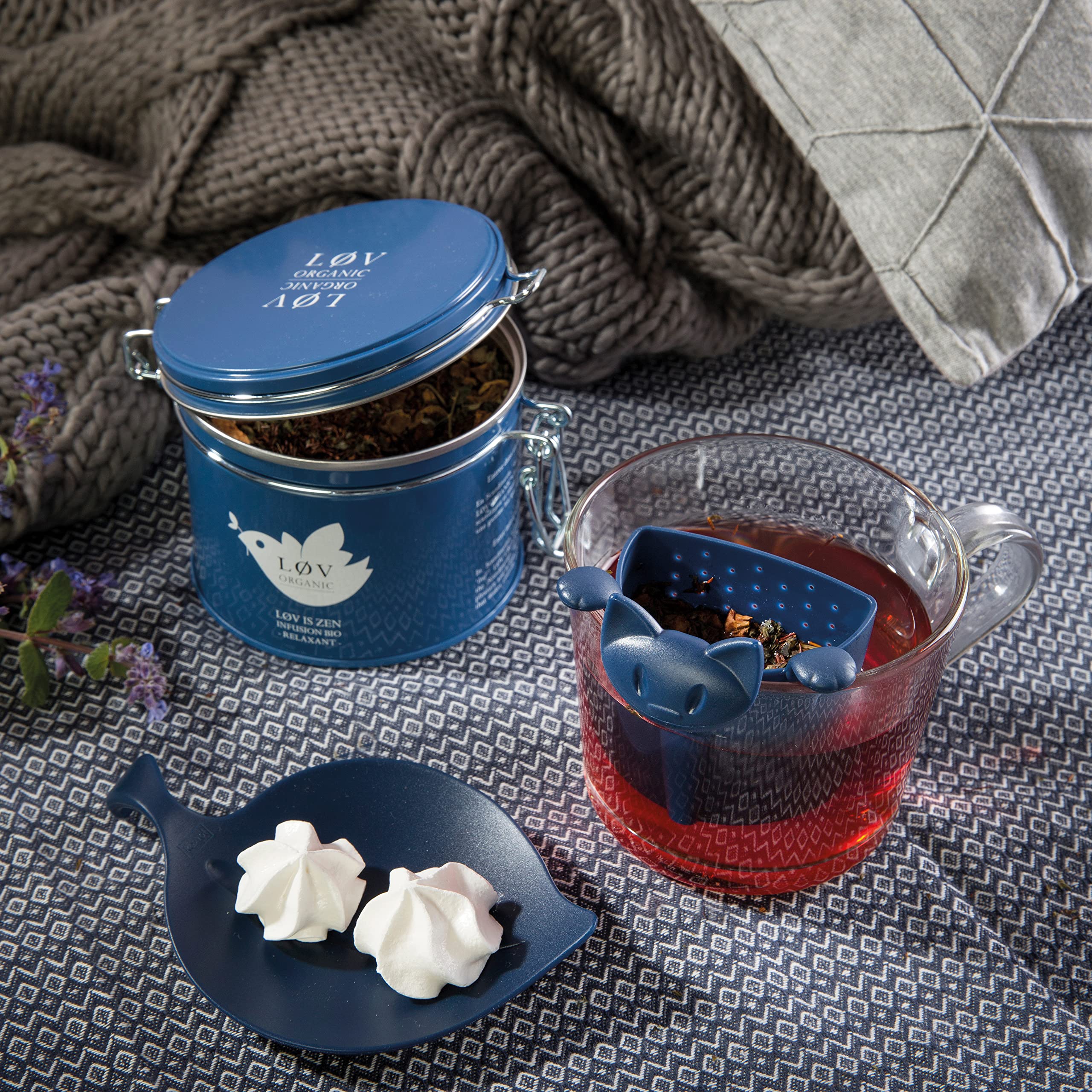 Infusore Colino Tazza e Bicchiere per Tè e Tisane Colore Nero - MIAOU