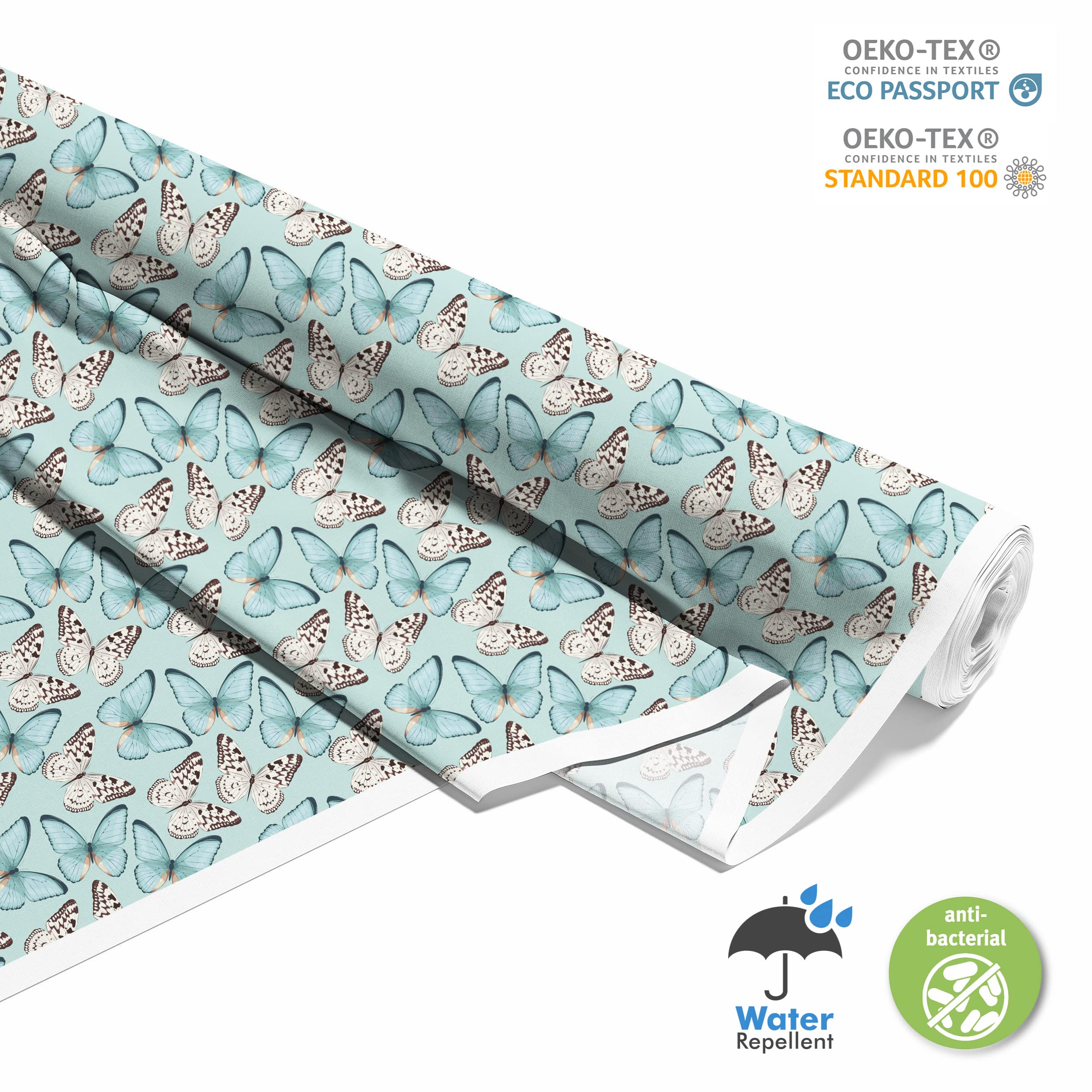 HEKO PANELS Oxford Fabric by Metre for Sewing Canvas Polyester Sewing Fabrics Decorative Material Water-Resistant Waterproof Non Transparent Butterflies 1 Meter 155 x 100 cm 5 x 3 ft - Image 2
