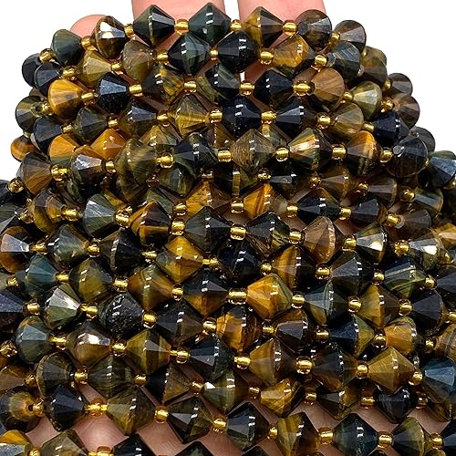 Miniatura 6 de ABCGEMS - Cuentas de piedra lunar gris ahumado de Madagascar (una revolucionaria técnica de corte bicónico, más ángulos para reflejar la luz),