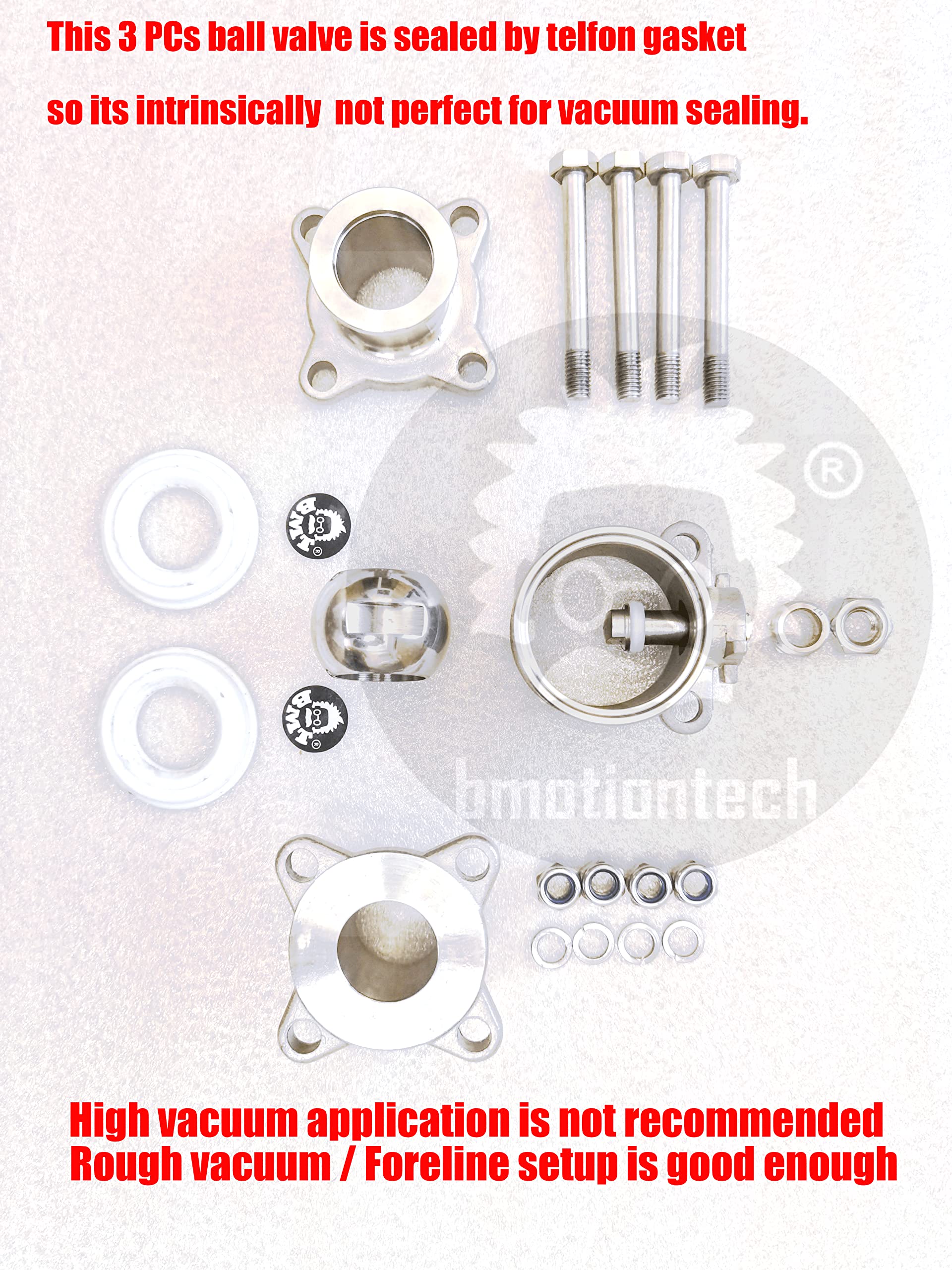 ISO-KF NW25 KF25 Flange Ball Valve, Shut Off Valve, Isolation Valve, Good for Vacuum foreline Setup (KF25 Flange)