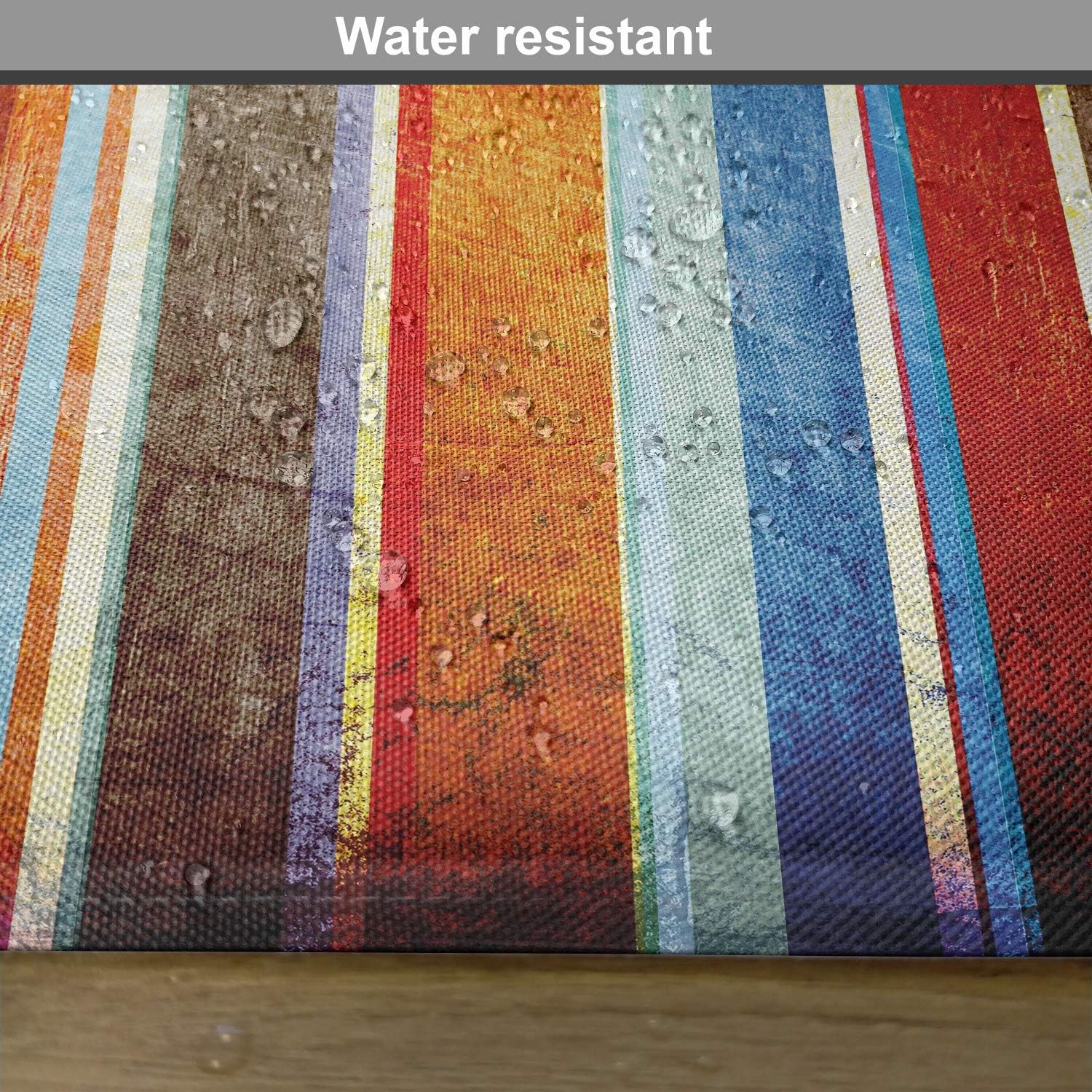 Ambesonne Stripes Place Mats Set of 4, Vertical Lines Colorful Retro Bands Damage Effects Old Fashion Weathered Display, Washable Fabric Placemats for Dining Room Kitchen Table Decor, Brown Orange